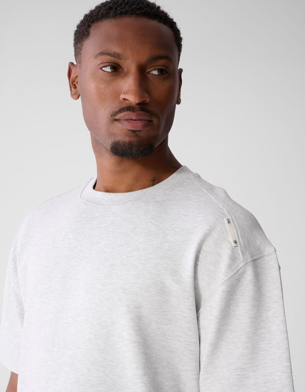 Label-T-Shirt Hellgrau SHOEBY MEN