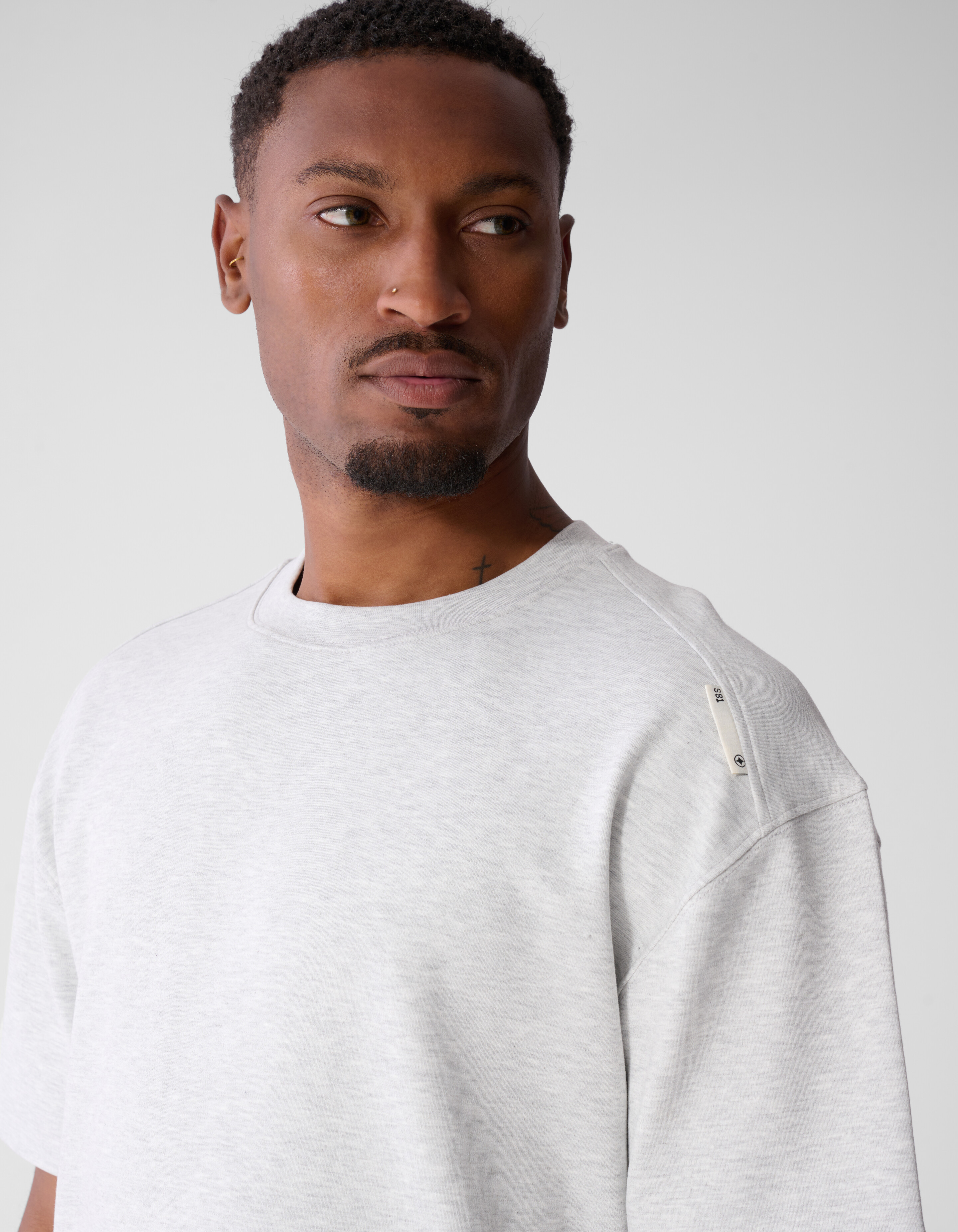 Label-T-Shirt Hellgrau SHOEBY MEN