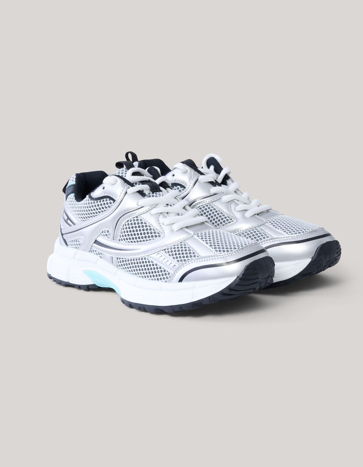 Mesh Turnschuhe Silber SCHOENEN SHOEBY