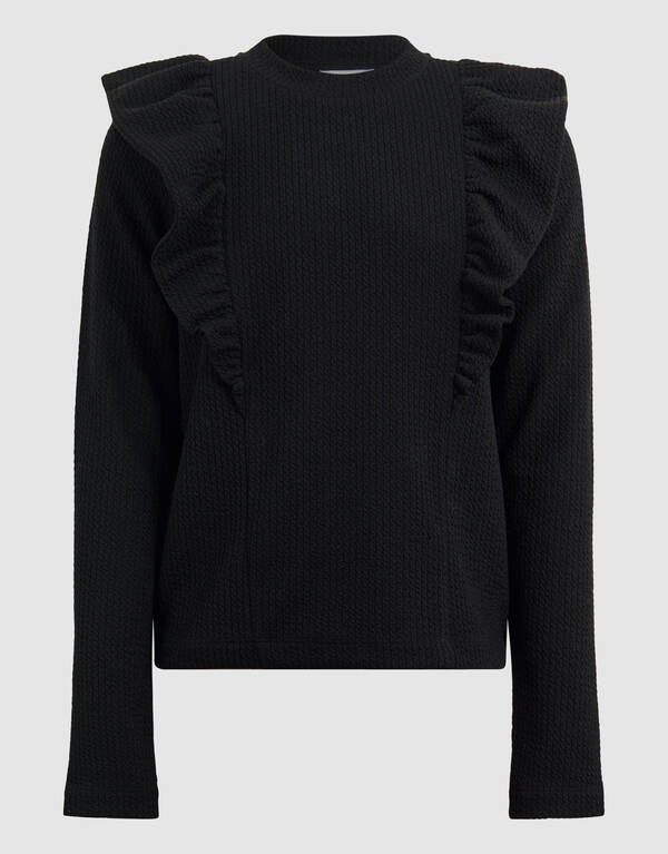 Struktur Ruffle Top Schwarz SHOEBY GIRLS