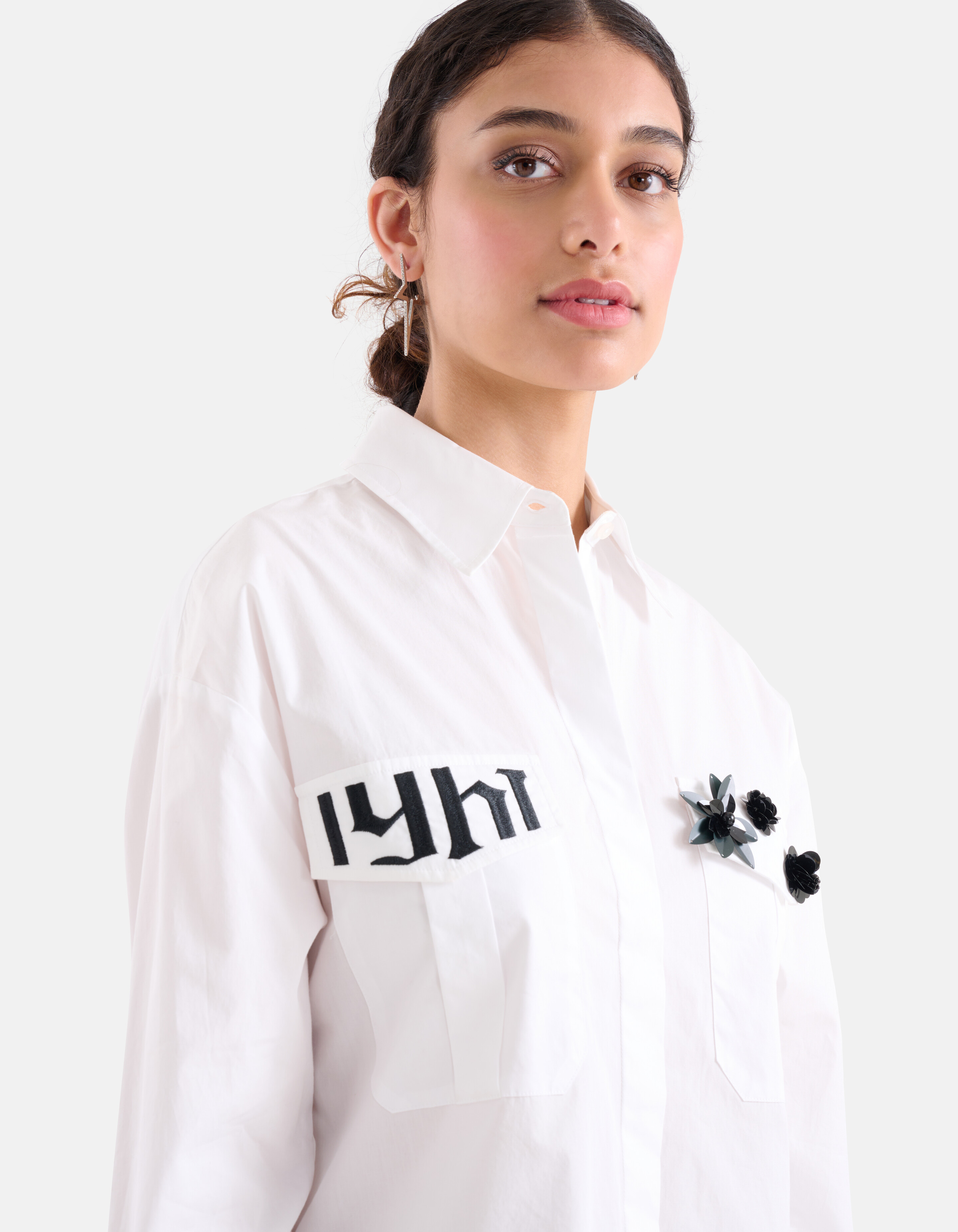 3D-Stickerei Bluse Weiß SHOEBY WOMEN