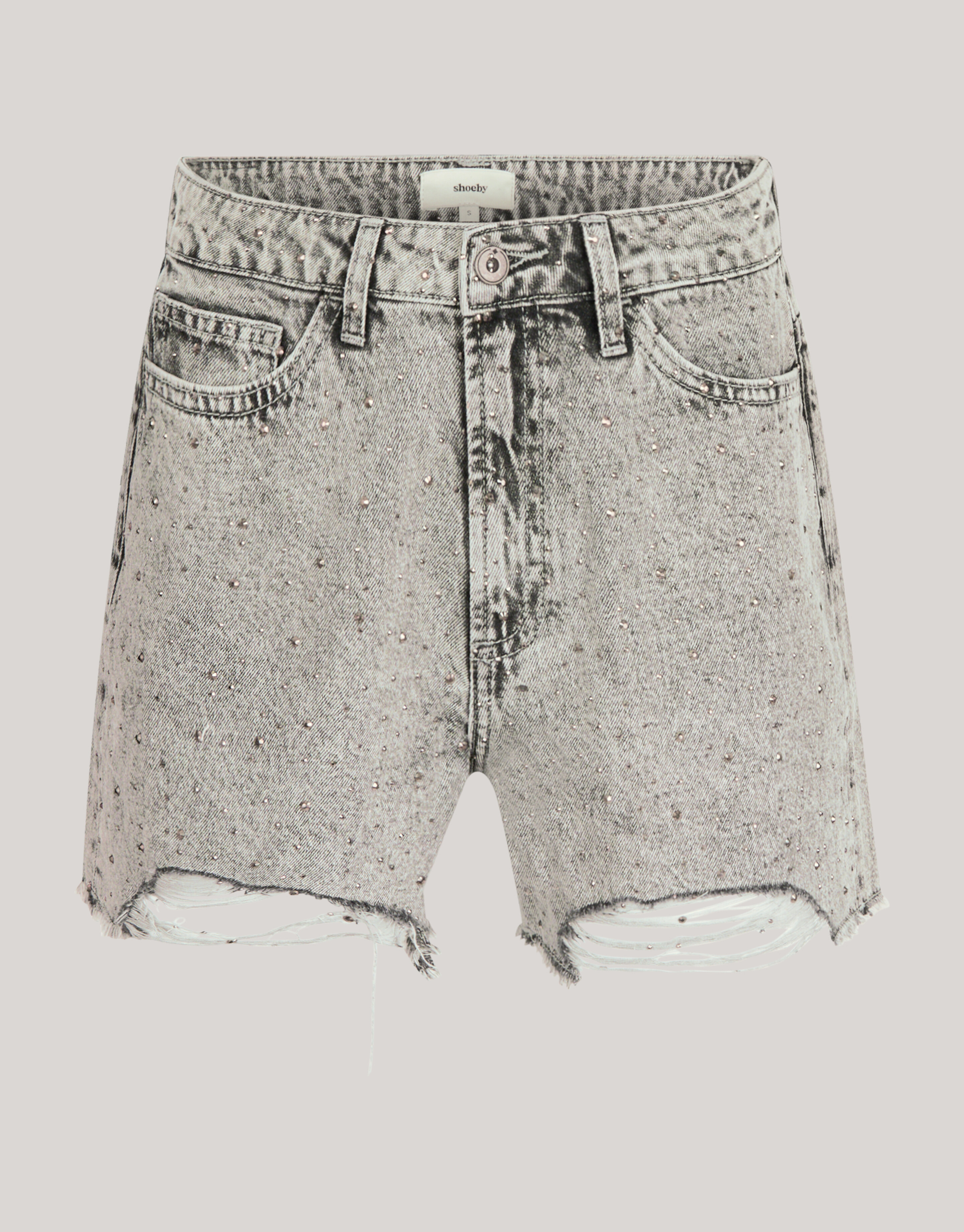 Strass Denim Short Hellgrau SHOEBY WOMEN