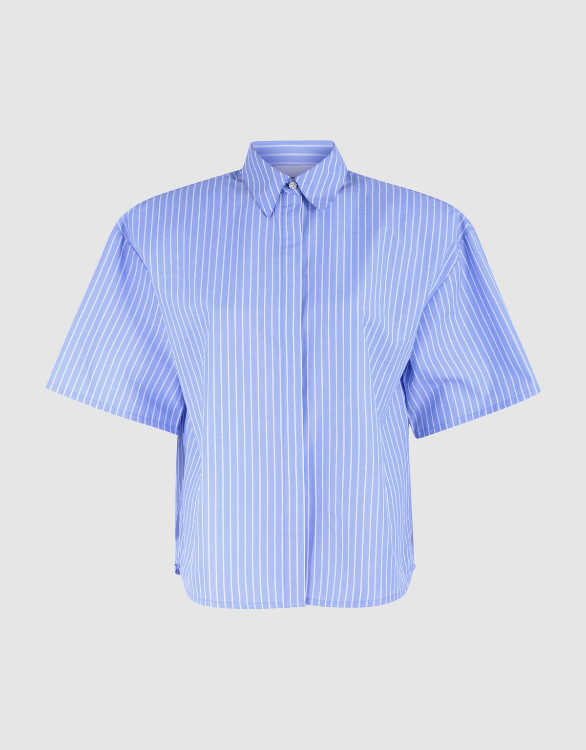 Übergroße Bluse mit Nadelstreifen Hellblau SHOEBY WOMEN