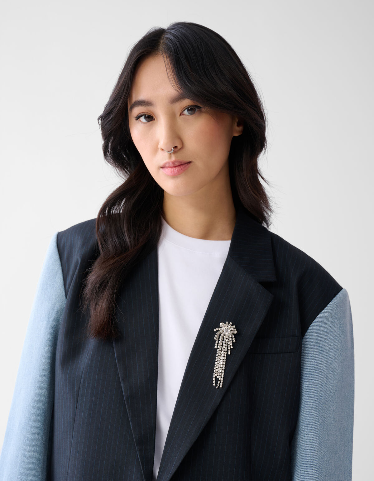 Strass Stern Brosche Silber SHOEBY ACCESSOIRES