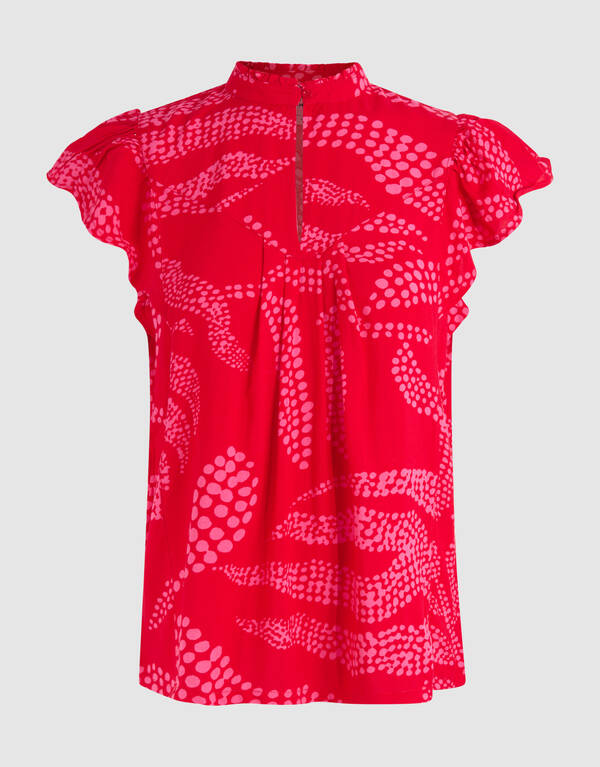 Bedrucktes R&uuml;schentop Rot SHOEBY WOMEN