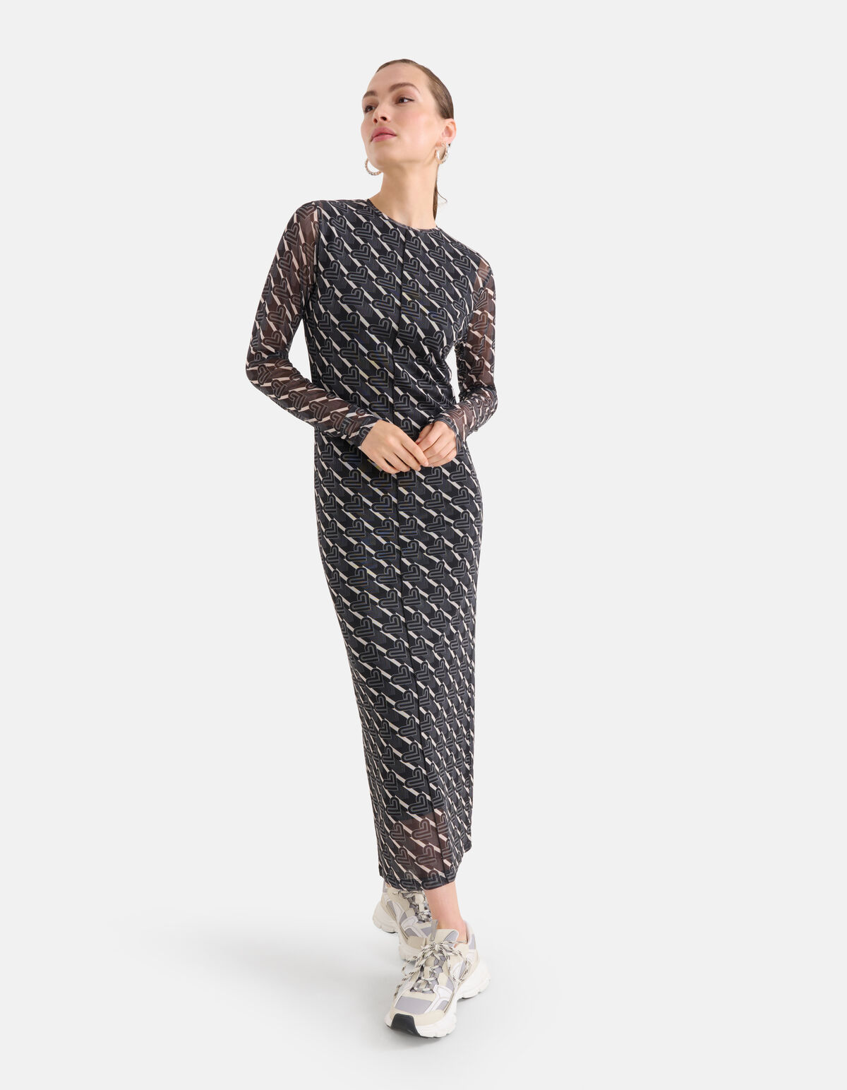 Mesh-Kleid Schwarz/Weiß SHOEBY WOMEN