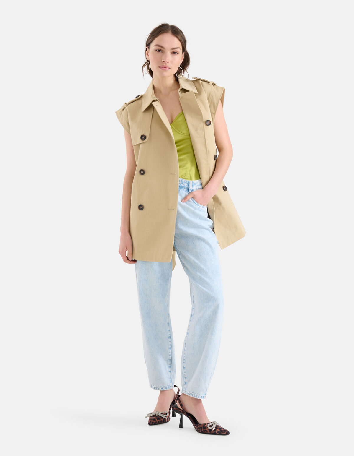 Ärmelloser Trenchcoat Beige SHOEBY WOMEN