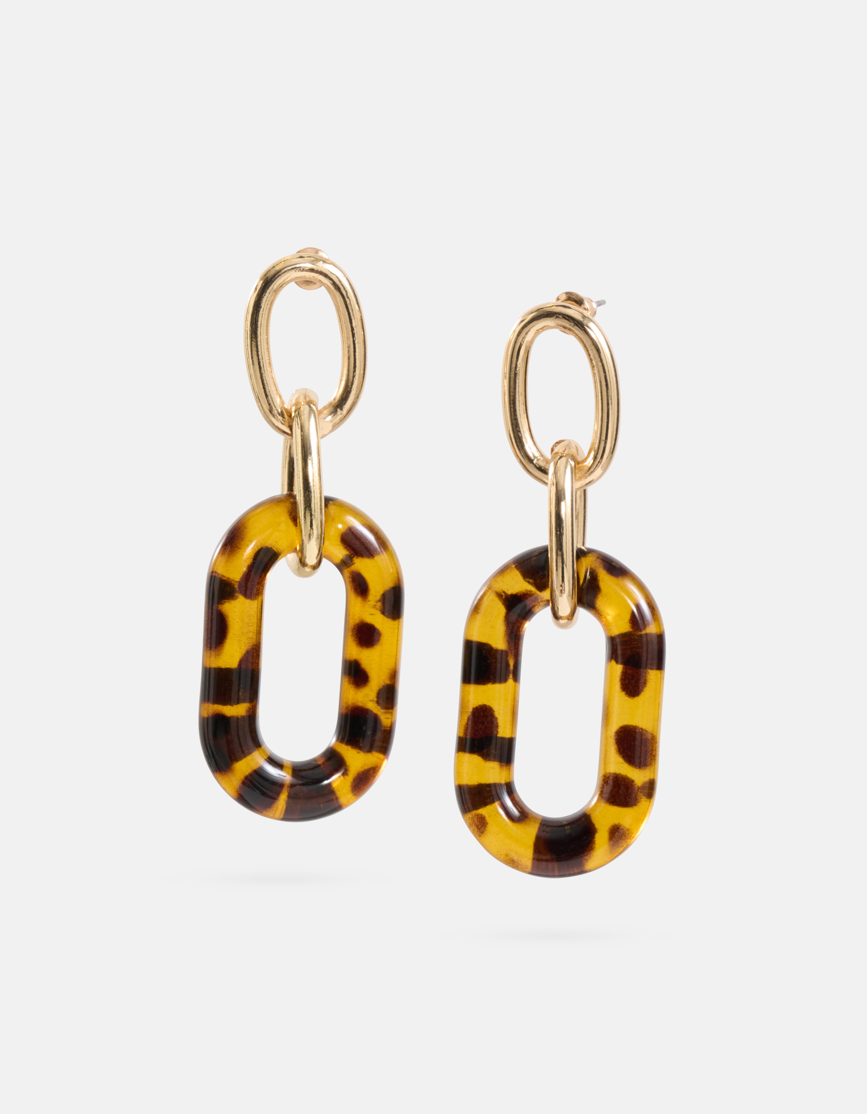 Leopard-Ketten-Ohrringe Braun SHOEBY ACCESSOIRES
