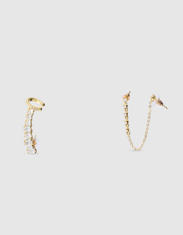 Strass-Ohrklemmen-Set Gold SHOEBY ACCESSOIRES