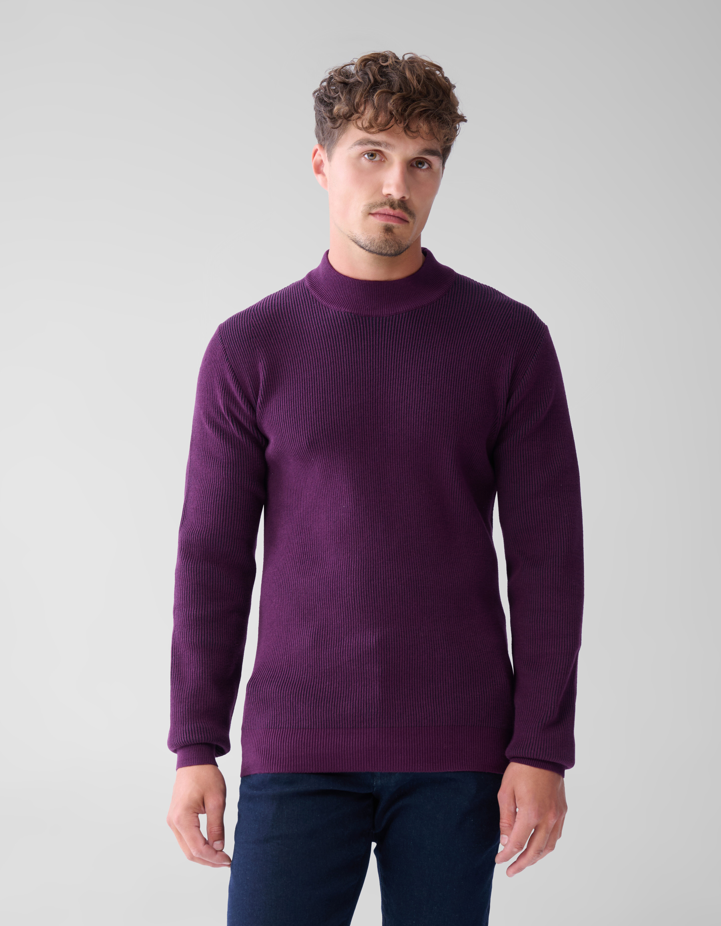Rippenpullover Dunkelrot SHOEBY MEN