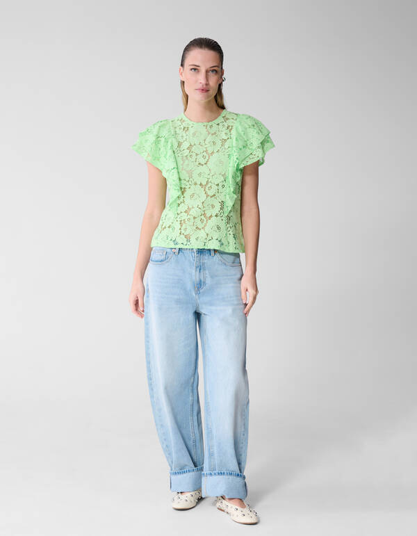 Kanten R&uuml;schentop Hellgr&uuml;n SHOEBY WOMEN