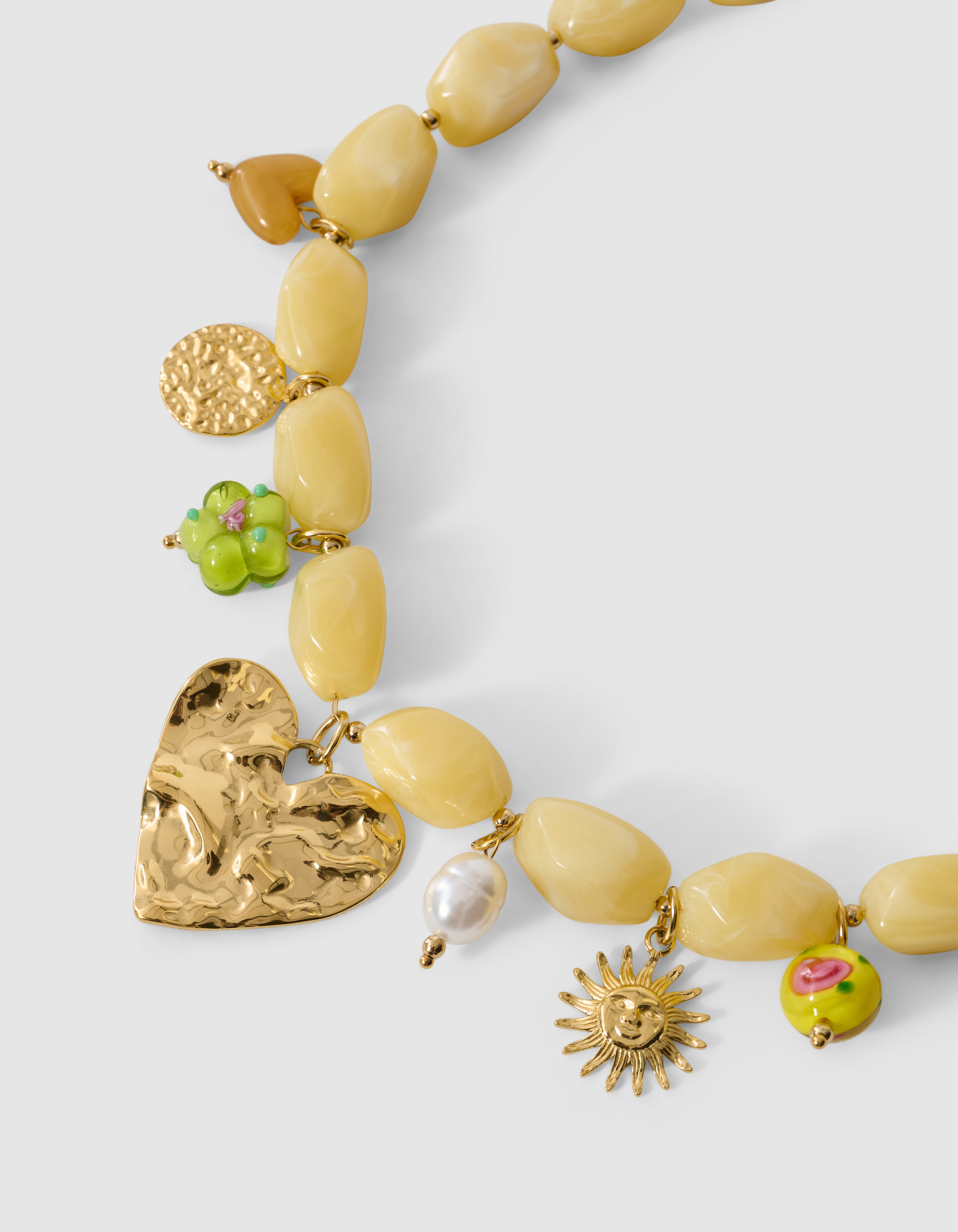 Beaded Charm Halskette Hellgelb SHOEBY ACCESSOIRES