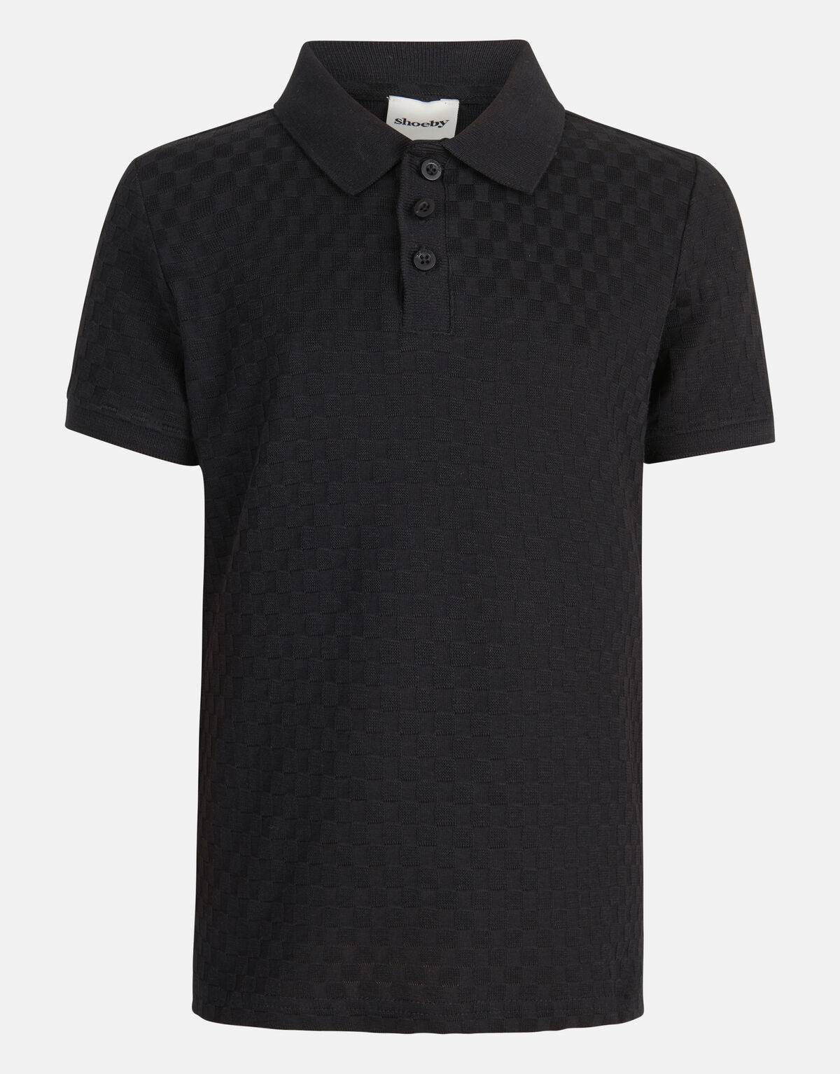 Blockstruktur-Polo Schwarz SHOEBY BOYS