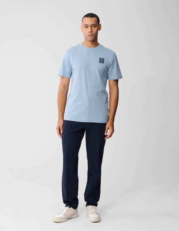 Gestreiftes Logo-Kunst T-Shirt Hellblau SHOEBY MEN