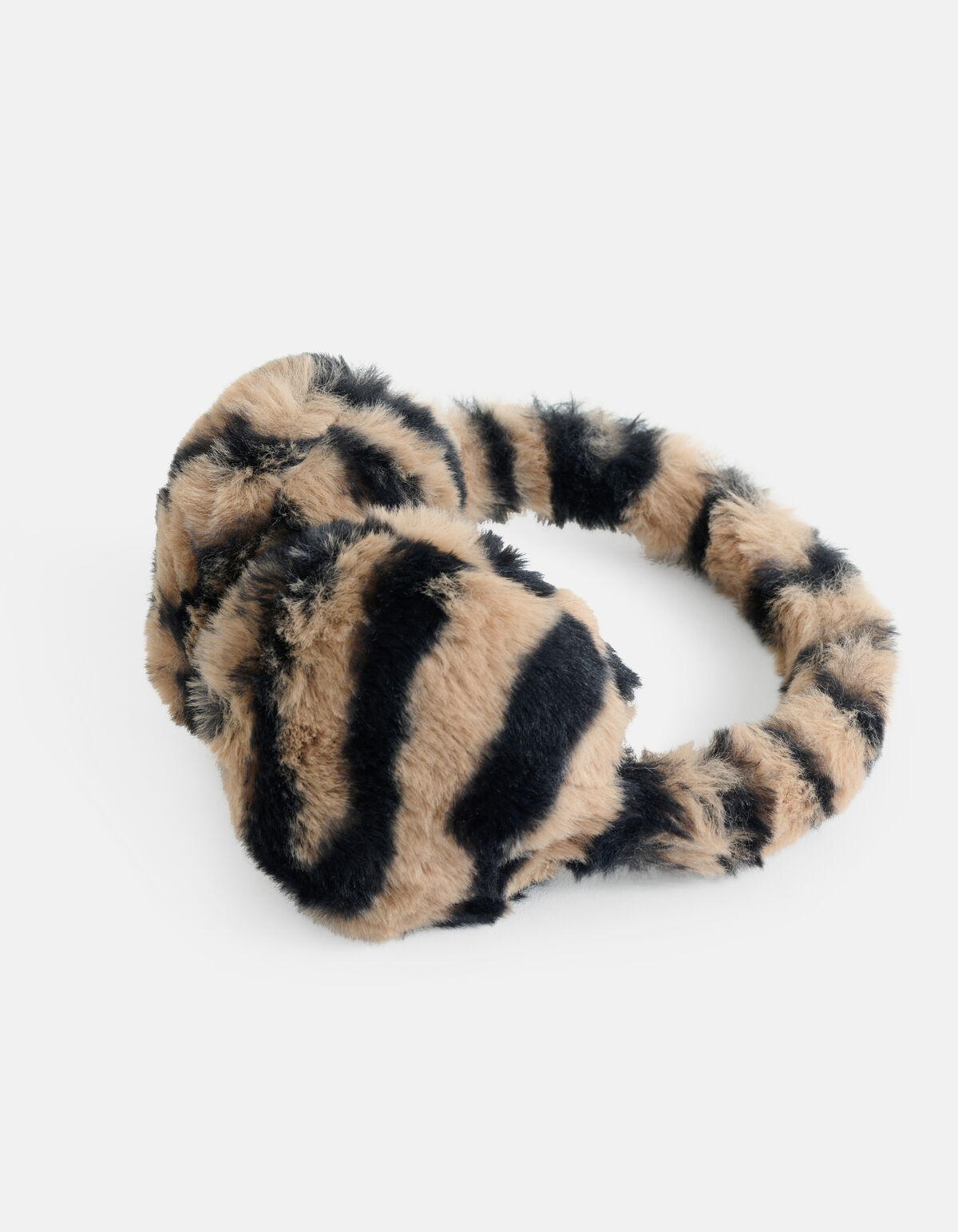 Zebra Kunstfell Ohrenschützer Braun SHOEBY ACCESSOIRES