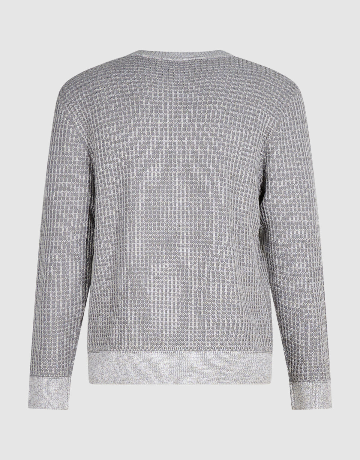 Waffel-Pullover mit Rundhalsausschnitt hellgrau SHOEBY MEN