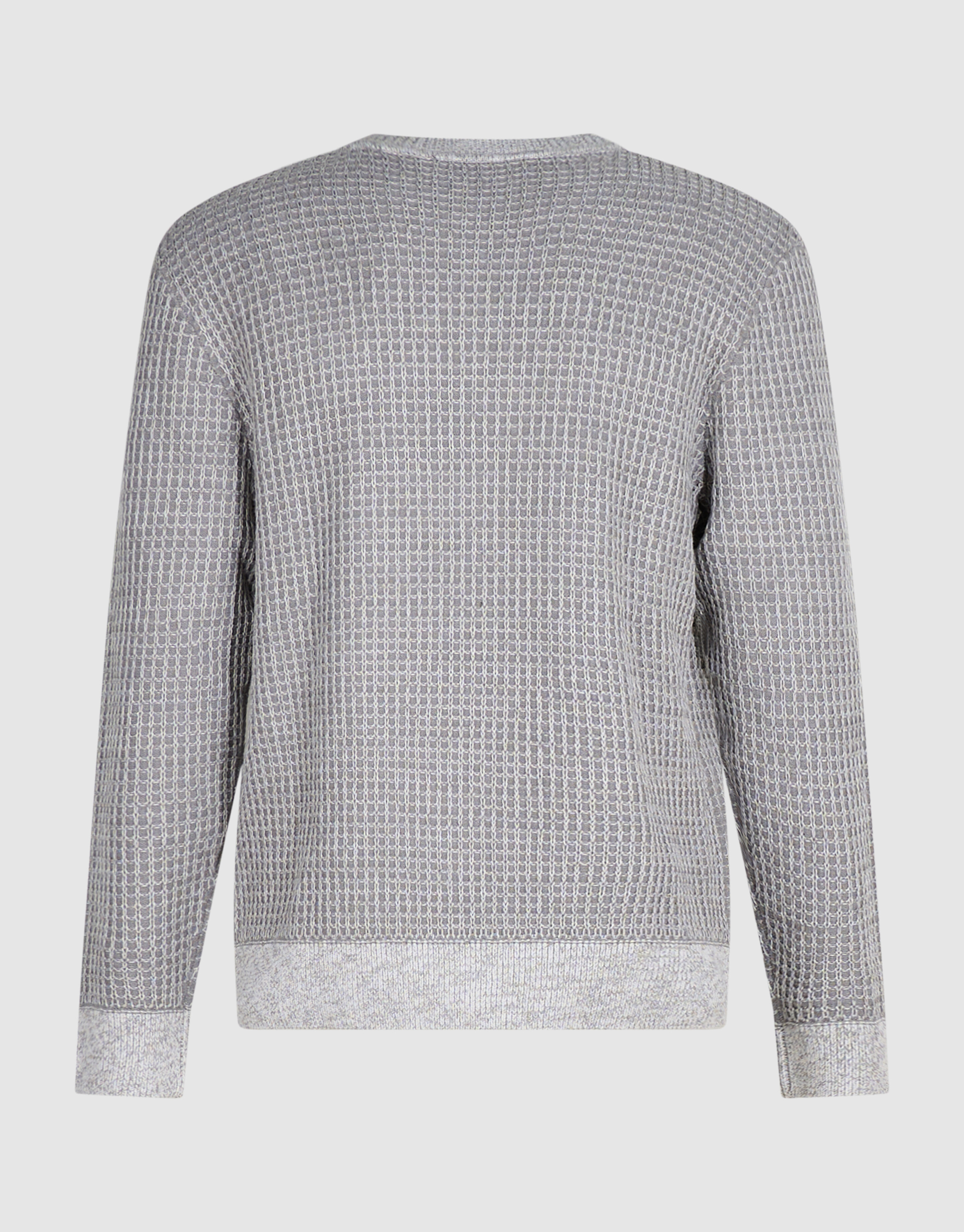 Waffel-Pullover mit Rundhalsausschnitt hellgrau SHOEBY MEN