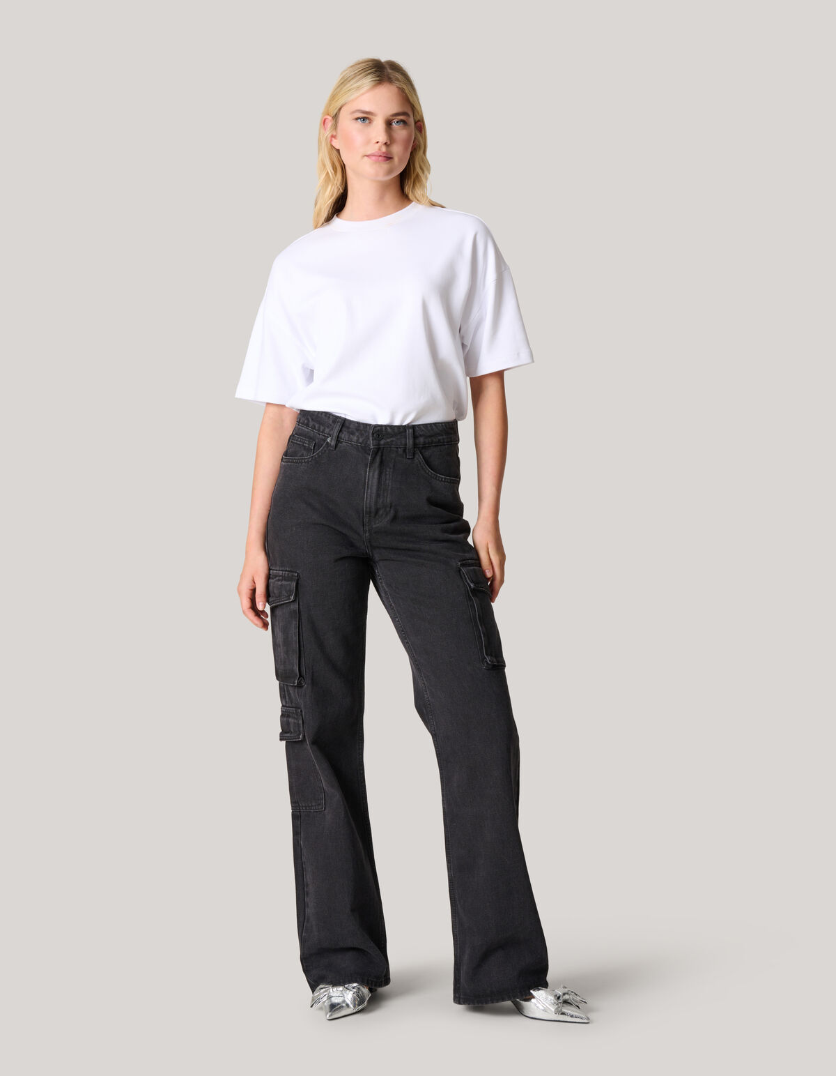 Cargo-Denim-Jeans Schwarz L33 SHOEBY WOMEN