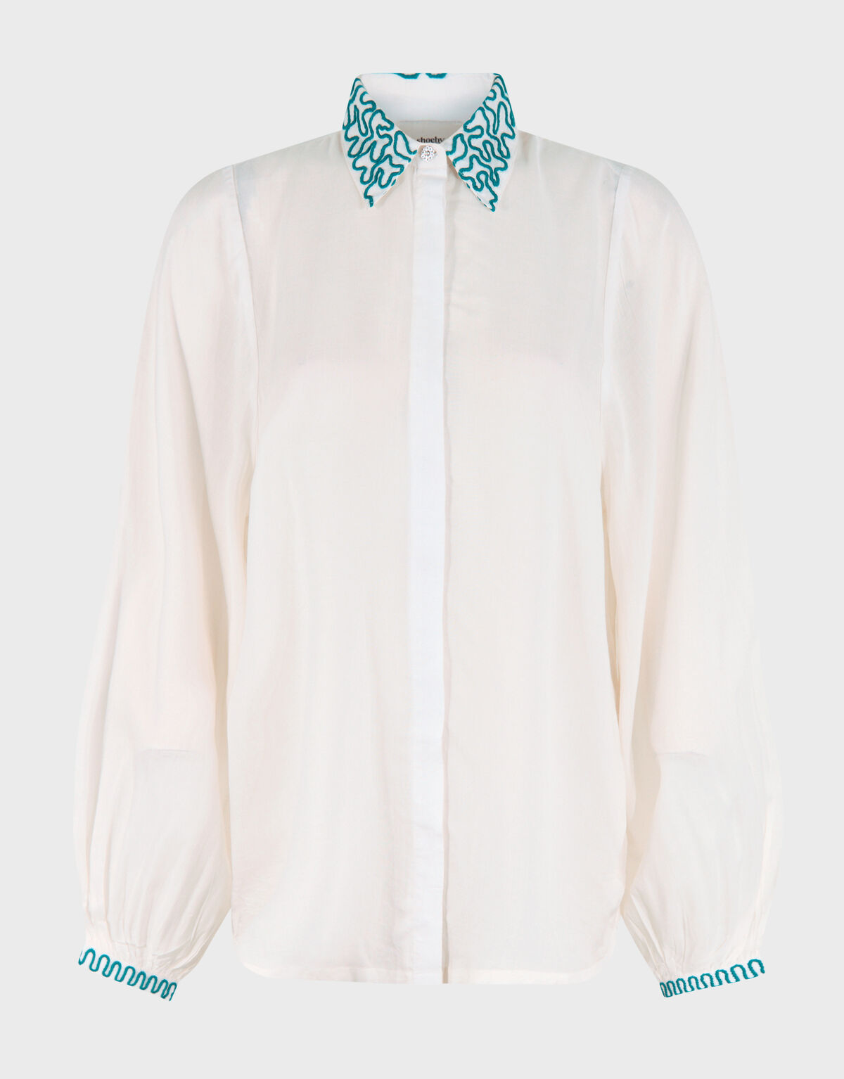 Kordel-Stickerei Bluse Offbroken White SHOEBY WOMEN