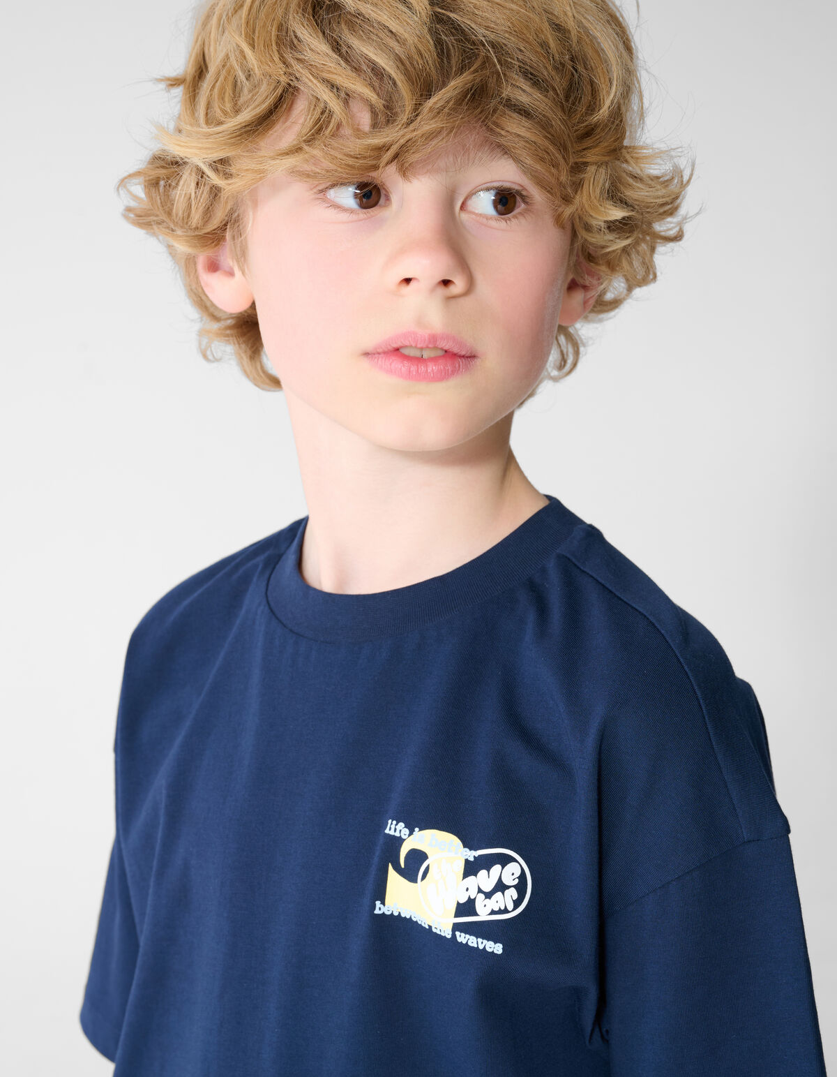 Oversized Waves Artwork T-Shirt Dunkelblau SHOEBY BOYS