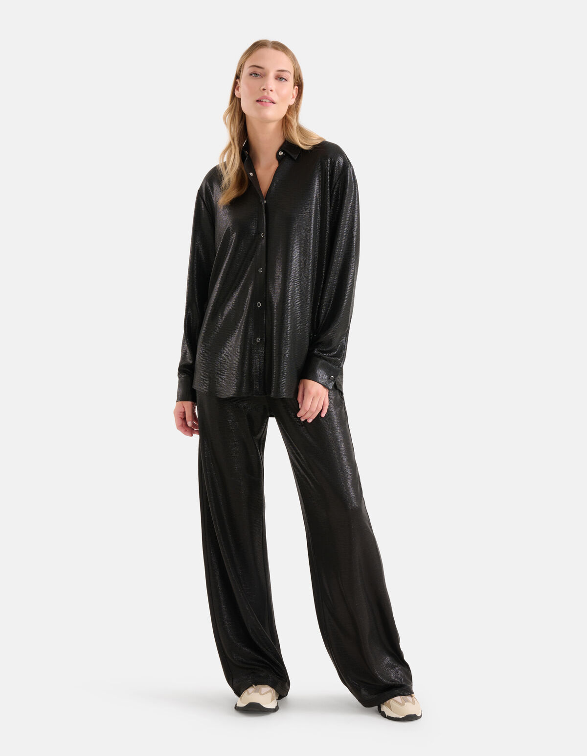 Metallic-Bluse Schwarz SHOEBY WOMEN