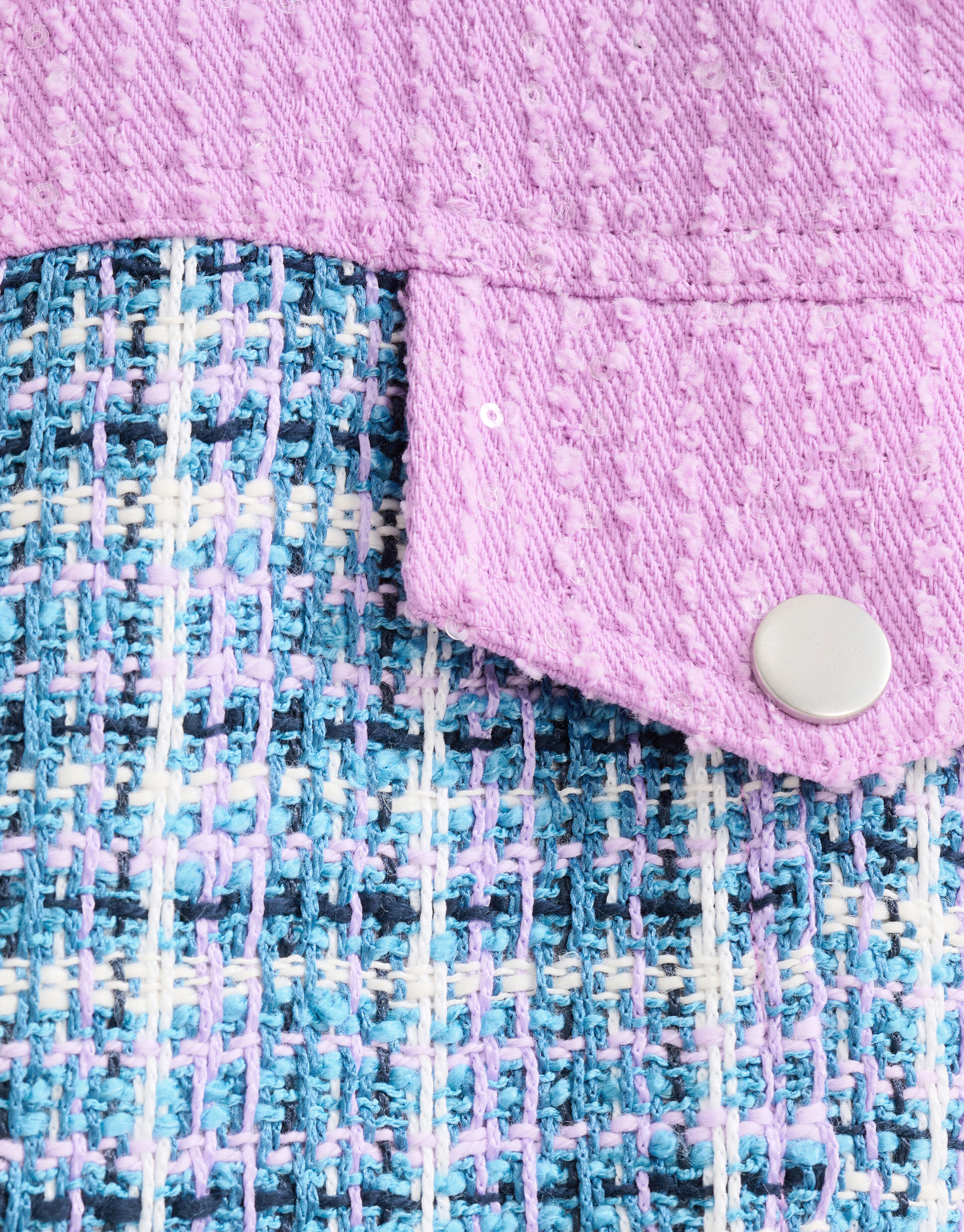Mixed Tweed Gilet Lila/Blauw SHOEBY GIRLS