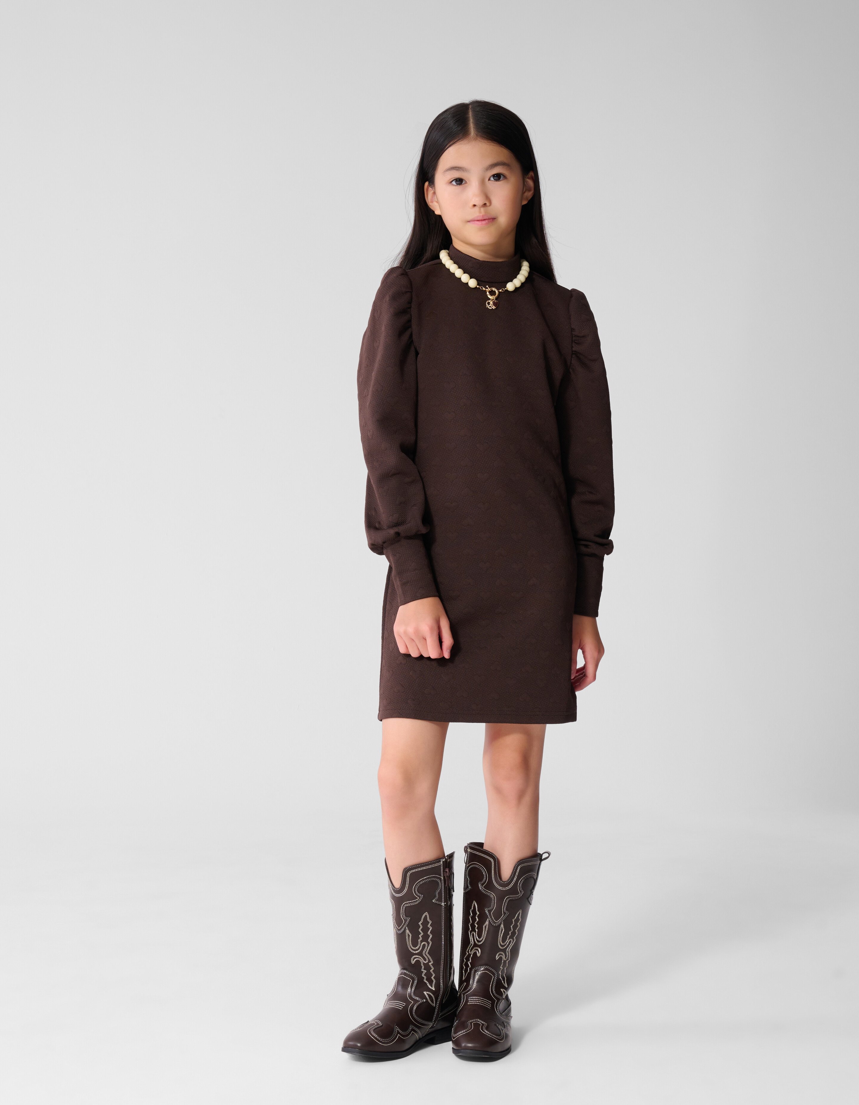 Jacquard-Minikleid, dunkelbraun SHOEBY GIRLS