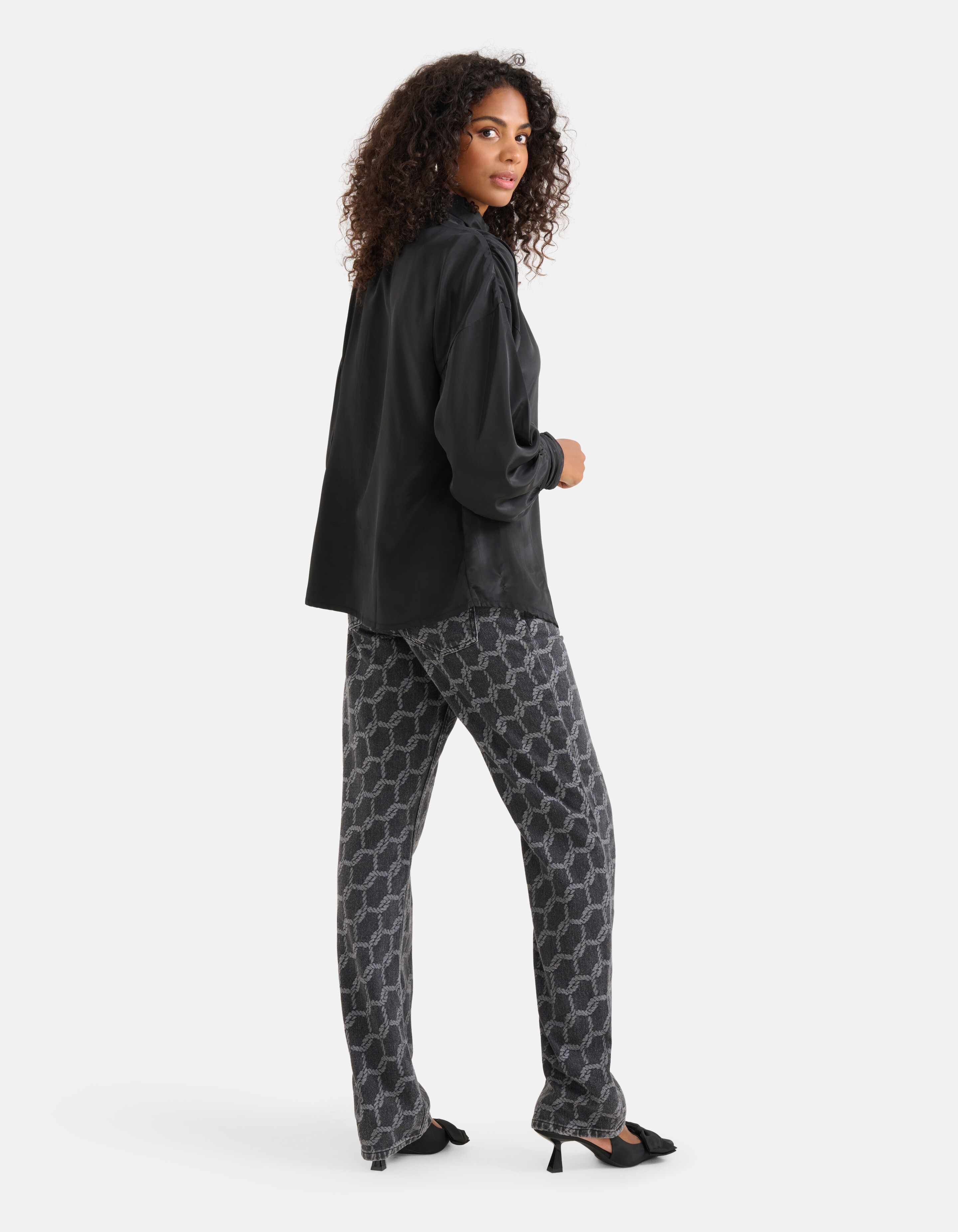 Satinbluse Schwarz SHOEBY WOMEN
