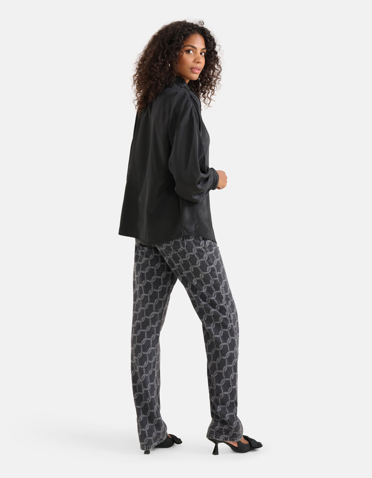Satinbluse Schwarz SHOEBY WOMEN