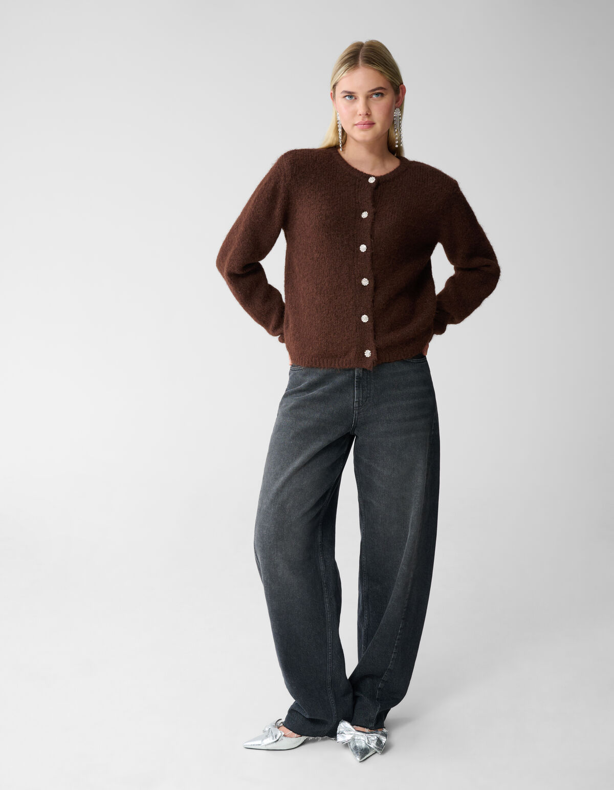 Zweibrüstige Strickweste Braun SHOEBY WOMEN