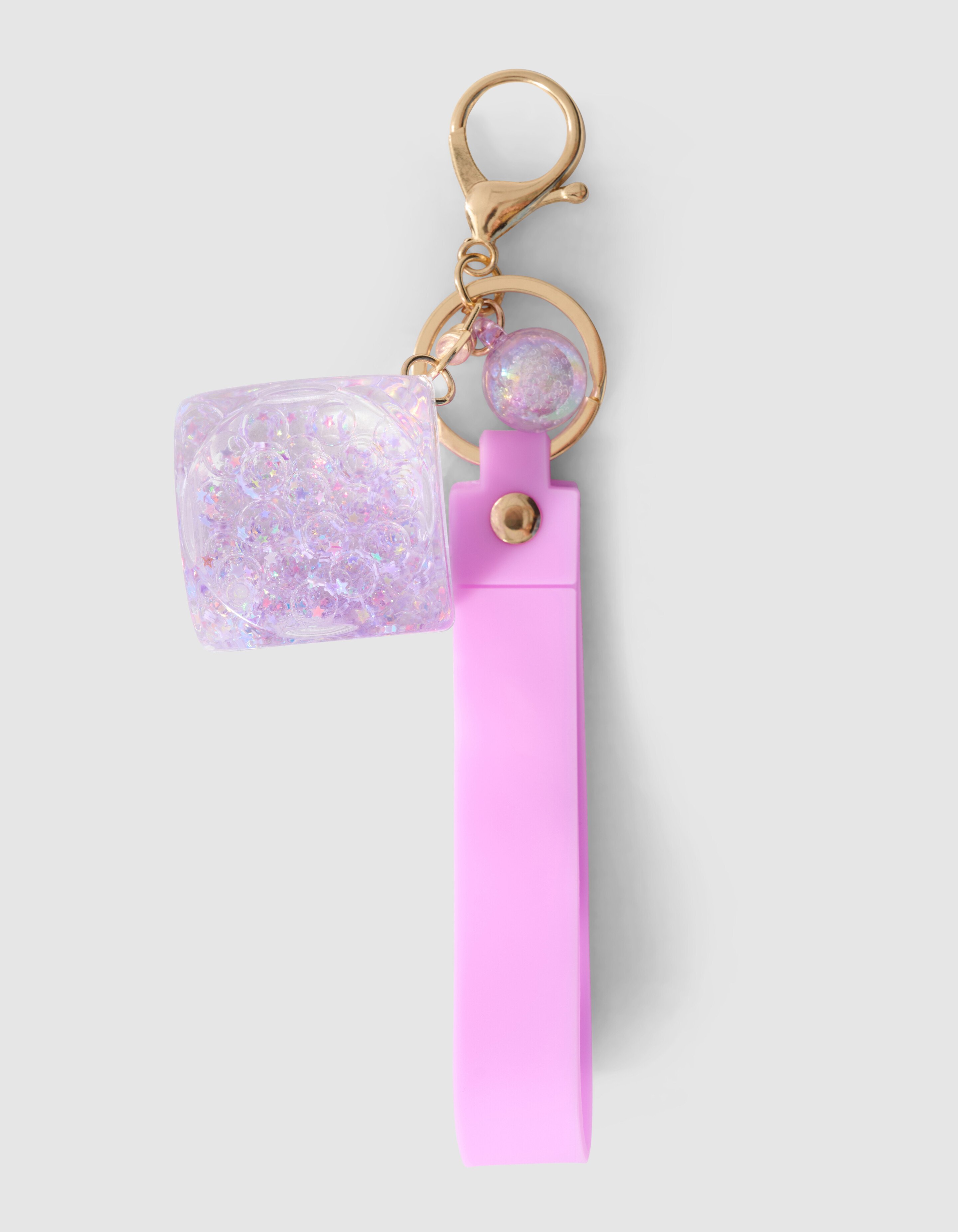 Glitzer W&uuml;rfel Schl&uuml;sselanh&auml;nger Lila SHOEBY ACCESSOIRES