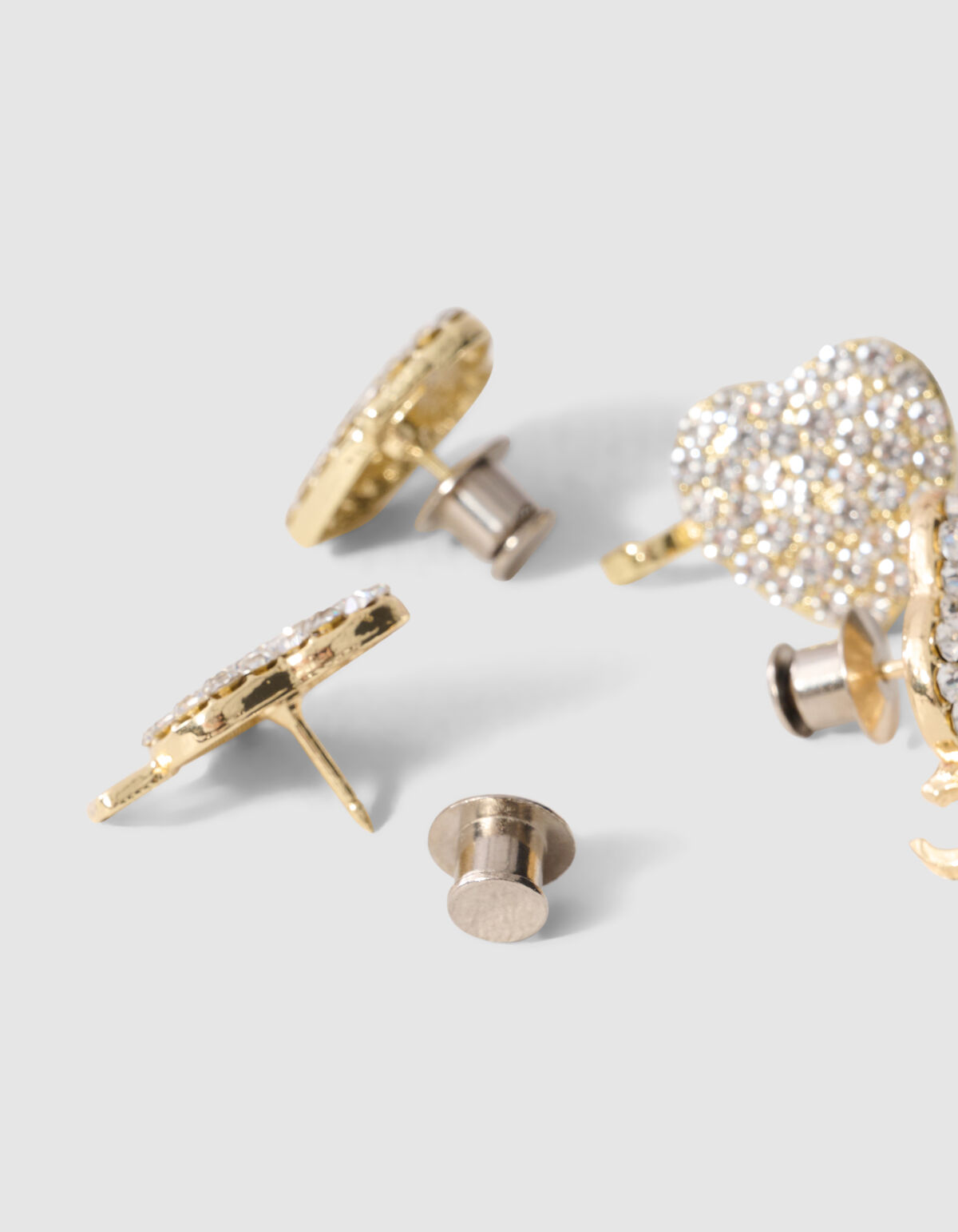 Jeans-Anstecker mit Strass-Herz Gold SHOEBY ACCESSOIRES