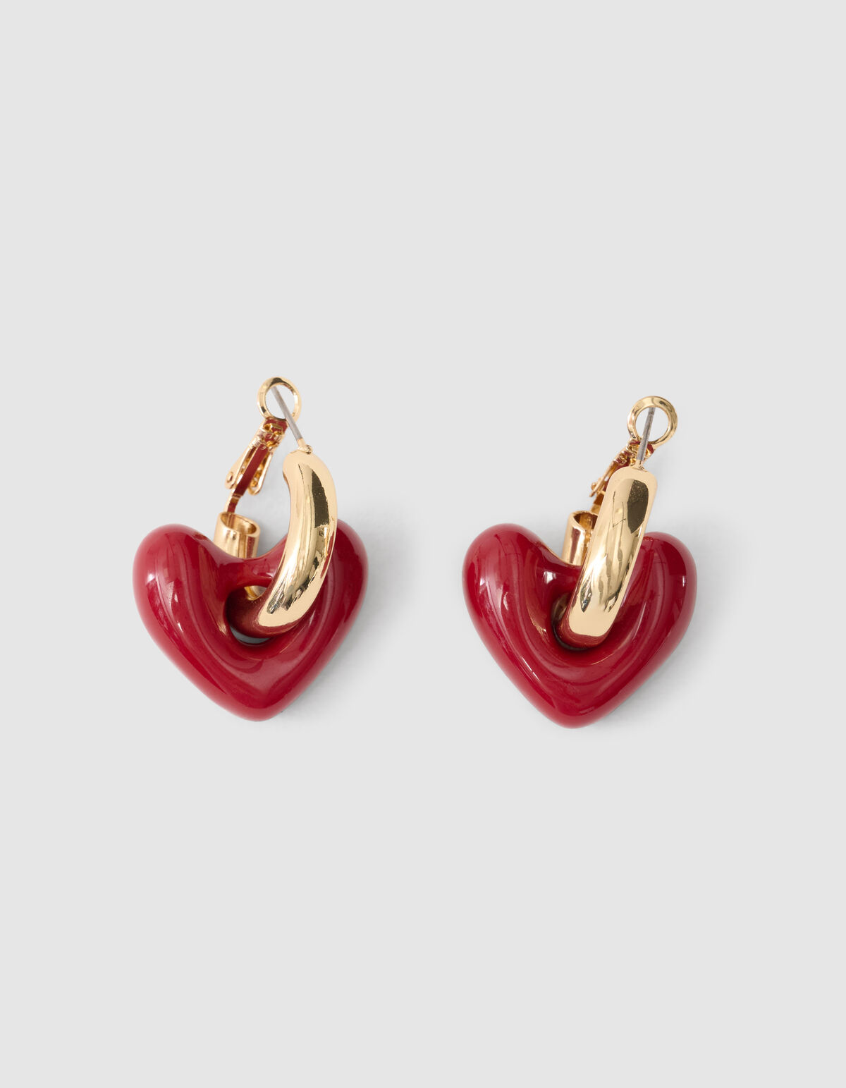 Kleine Herz Creolen Ohrringe Rot SHOEBY ACCESSOIRES