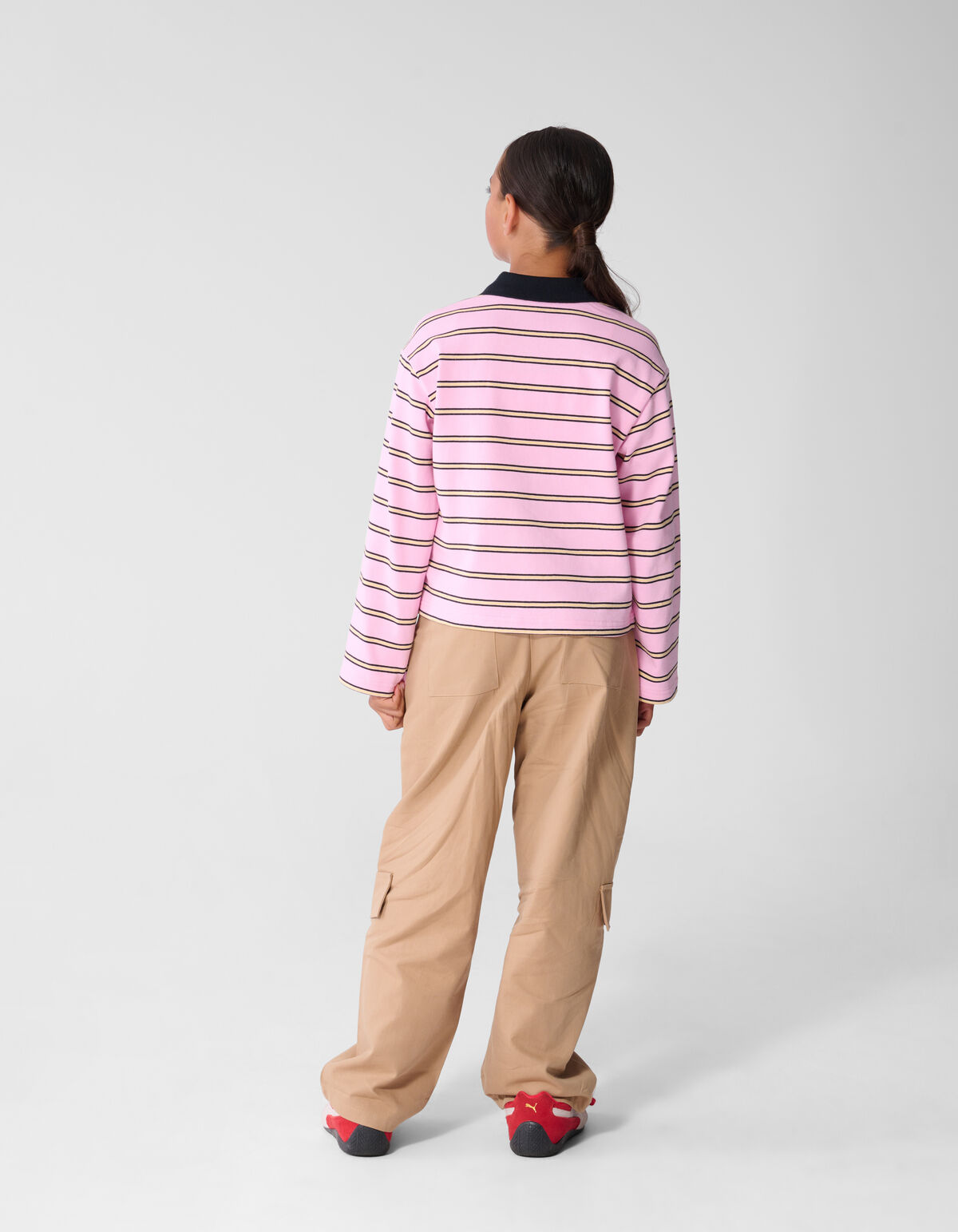 Strass-Polohemd mit langen &Auml;rmeln rosa SHOEBY GIRLS