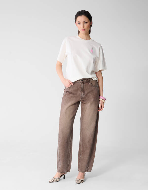 Pepper Artwork T-Shirt Gebrochen Wei&szlig; SHOEBY WOMEN