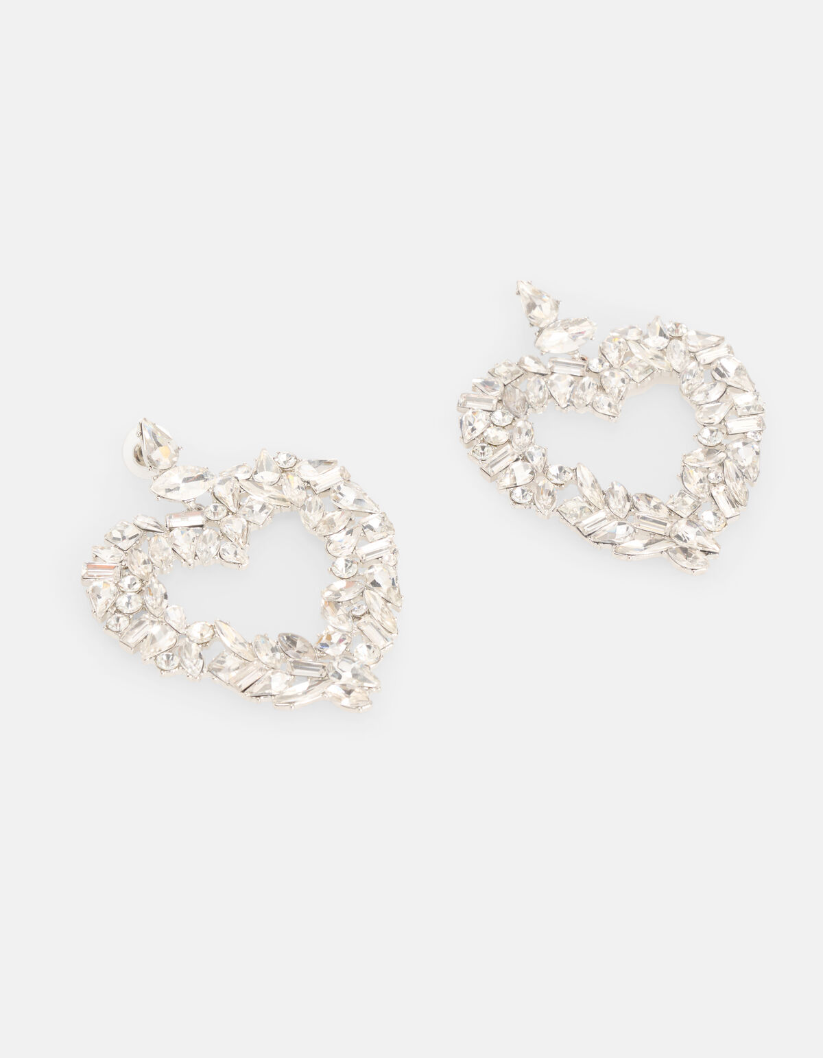 Herz-Ohrringe mit Strasssteinen Silber SHOEBY ACCESSOIRES