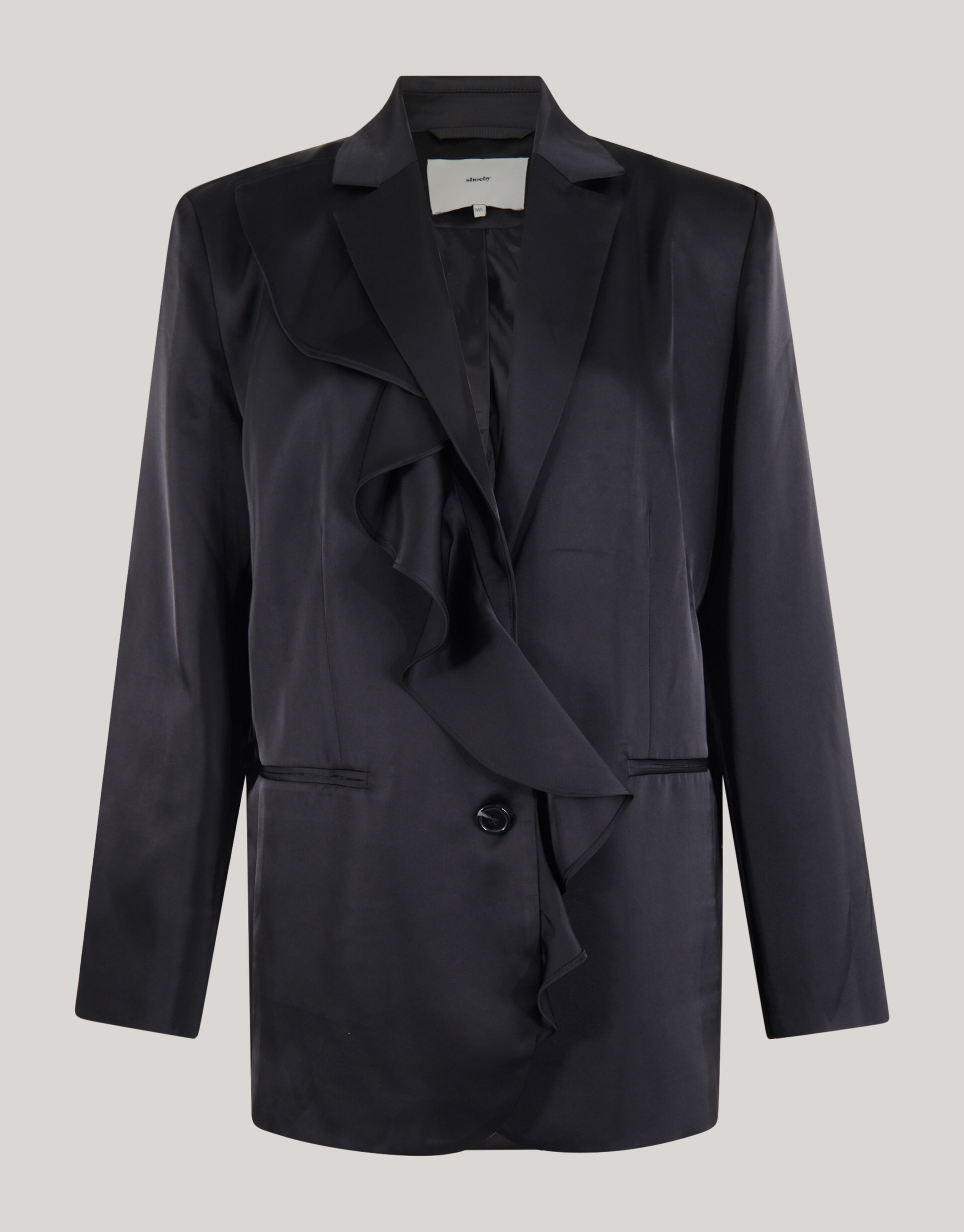 Satin Rüschenblazer Schwarz SHOEBY WOMEN