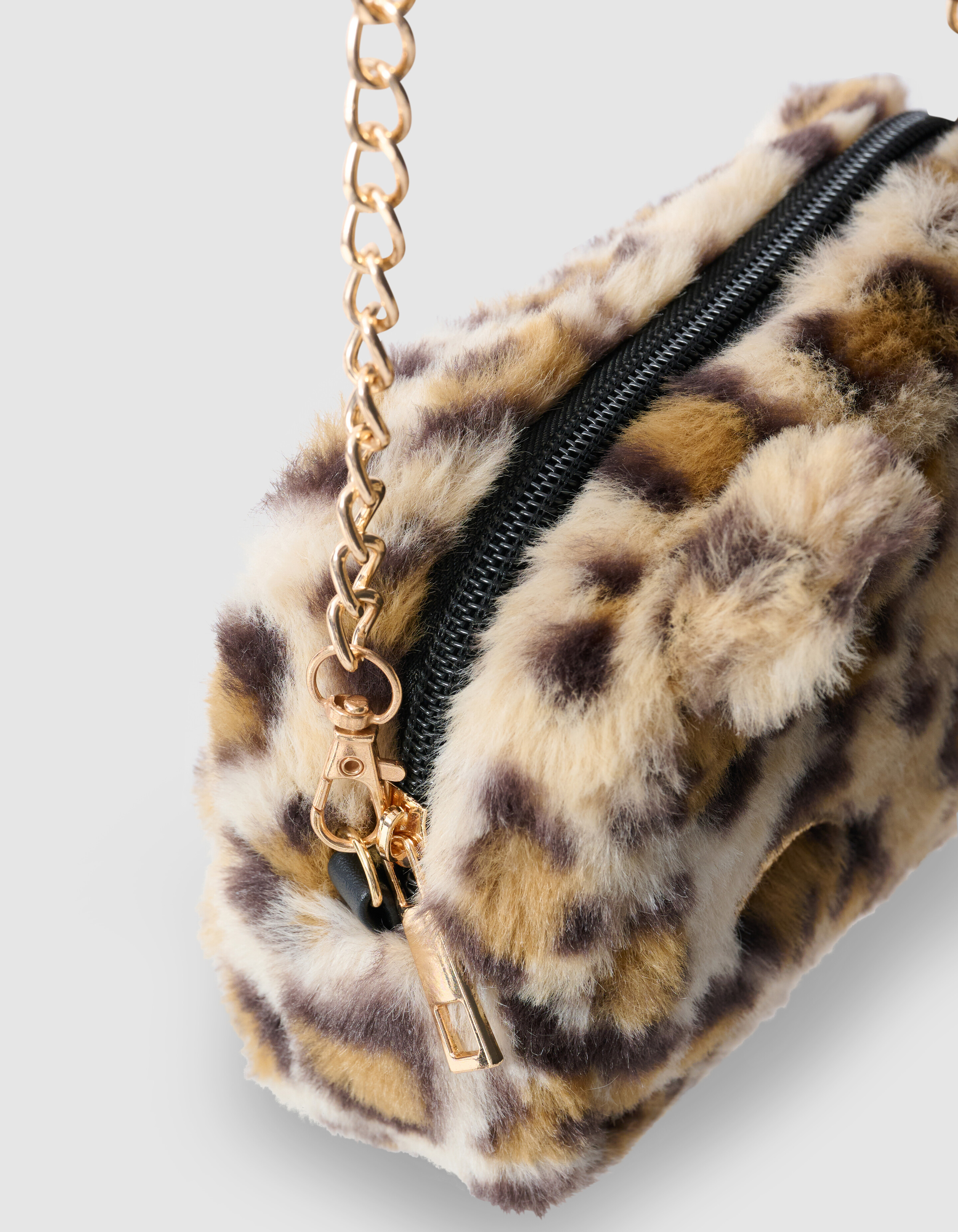 Leopard Glitter Tasche Hellbraun SHOEBY ACCESSOIRES