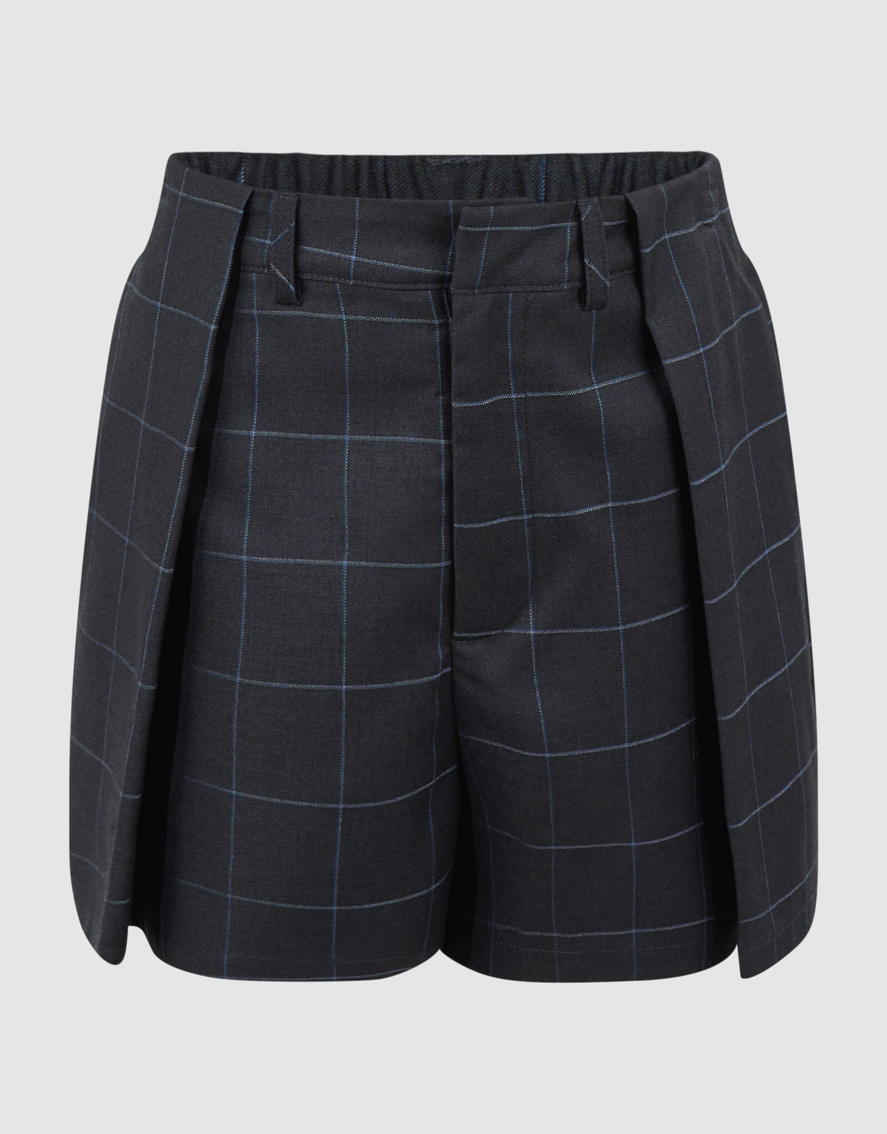 Karierte Plissee-Shorts dunkelgrau SHOEBY GIRLS
