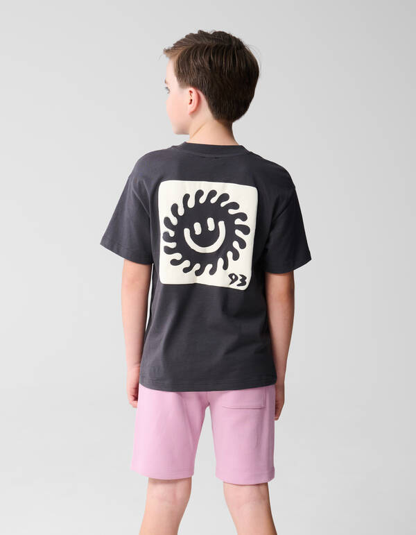 Smiley Sun Artwork T-shirt Dunkelgrau SHOEBY BOYS