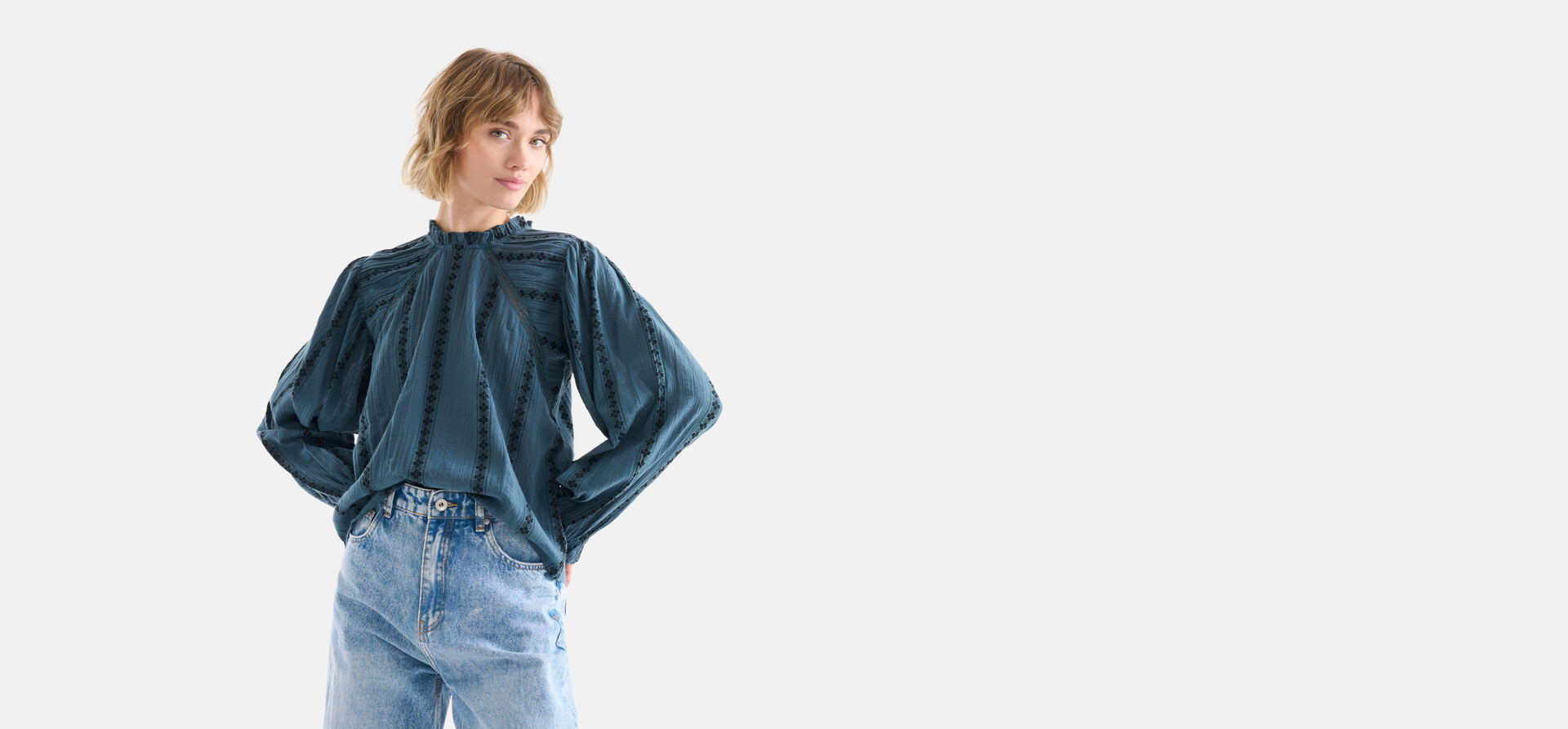 Spitzentop Blau SHOEBY WOMEN