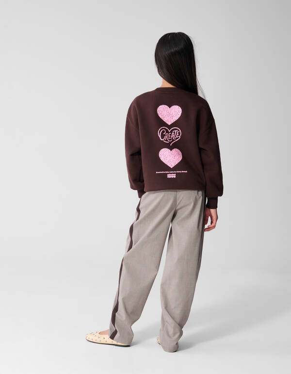 Baseball Artwork Sweatshirt Braun SHOEBY GIRLS