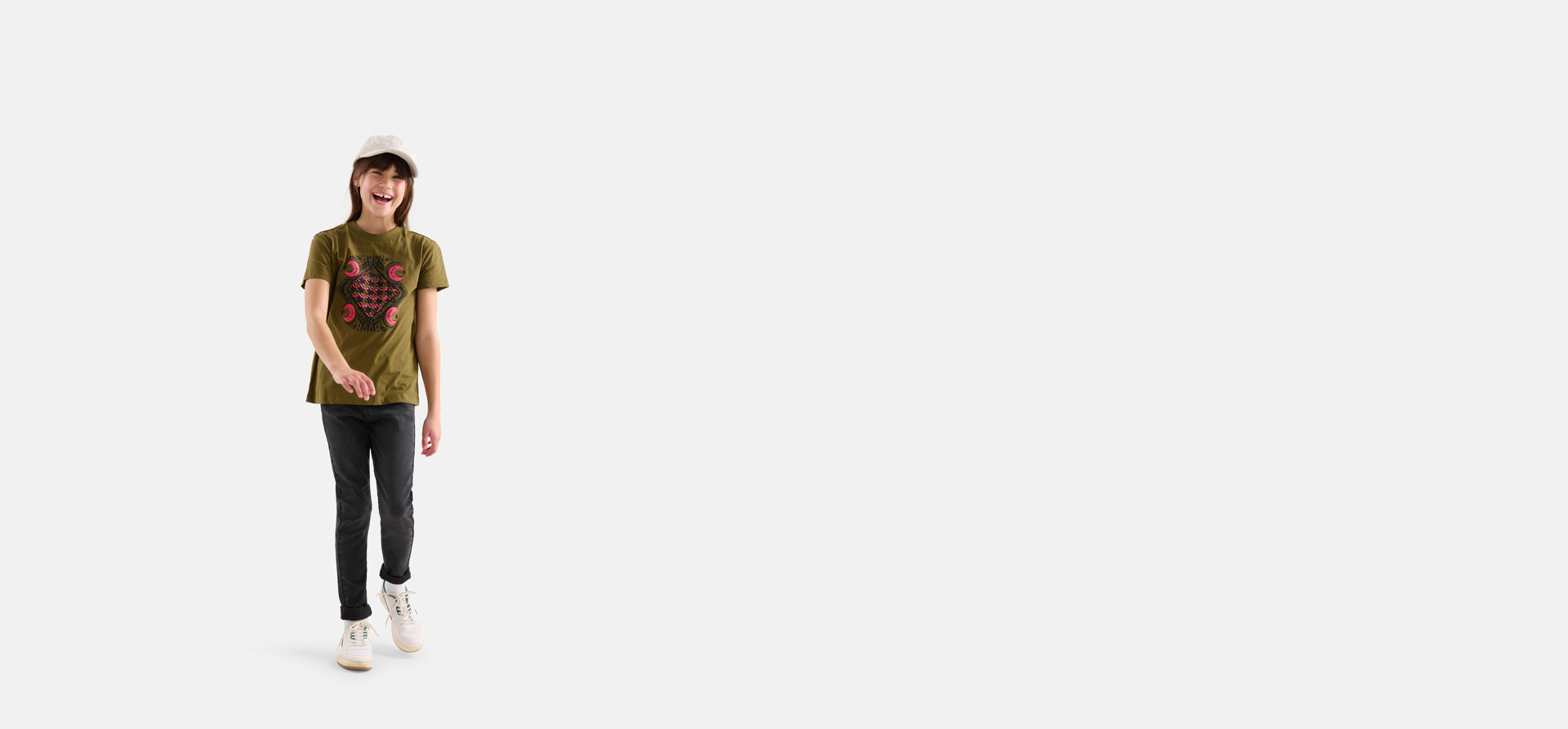 Dunkelgrünes T-Shirt mit Aufdruck SHOEBY GIRLS