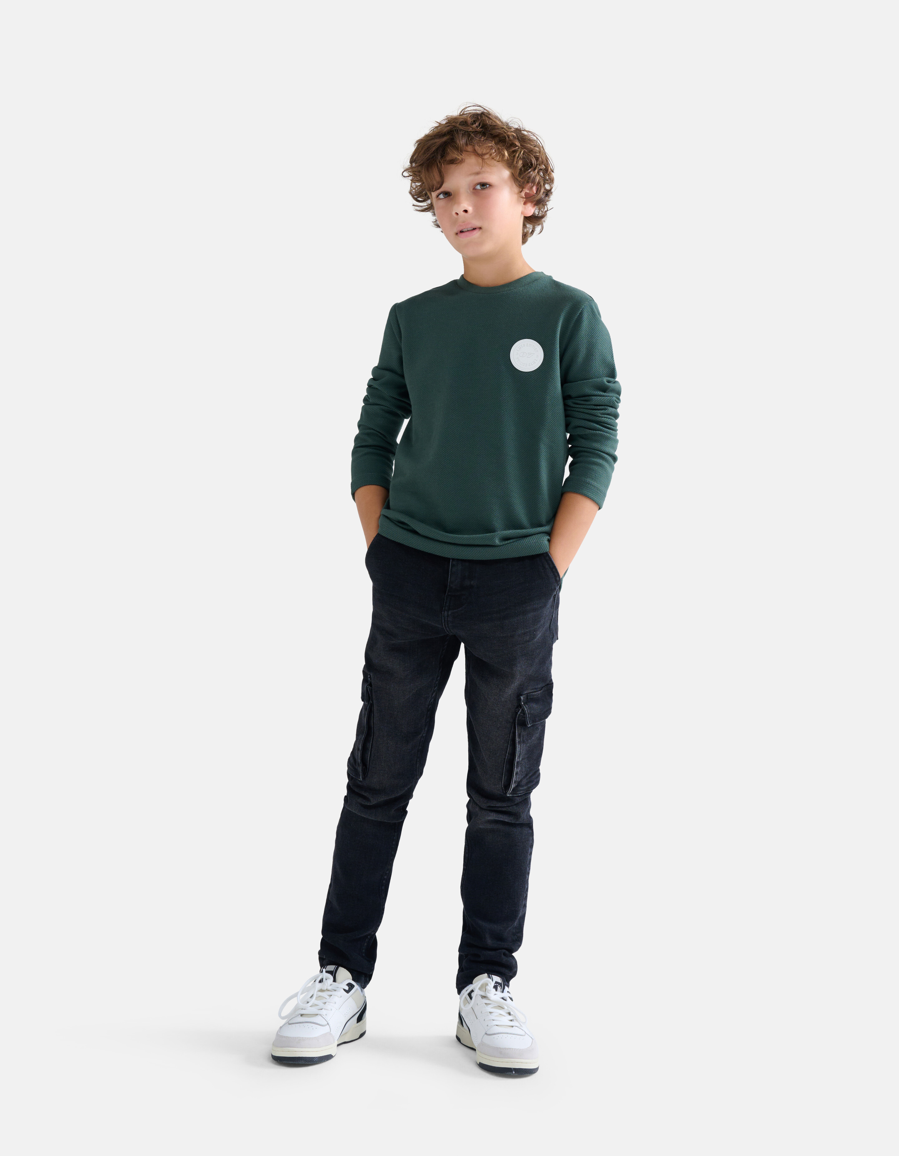 T-Shirt mit Patch Dunkelgrün SHOEBY BOYS