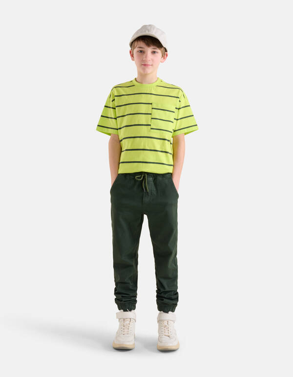 Gestreiftes T-Shirt Lime Green SHOEBY BOYS