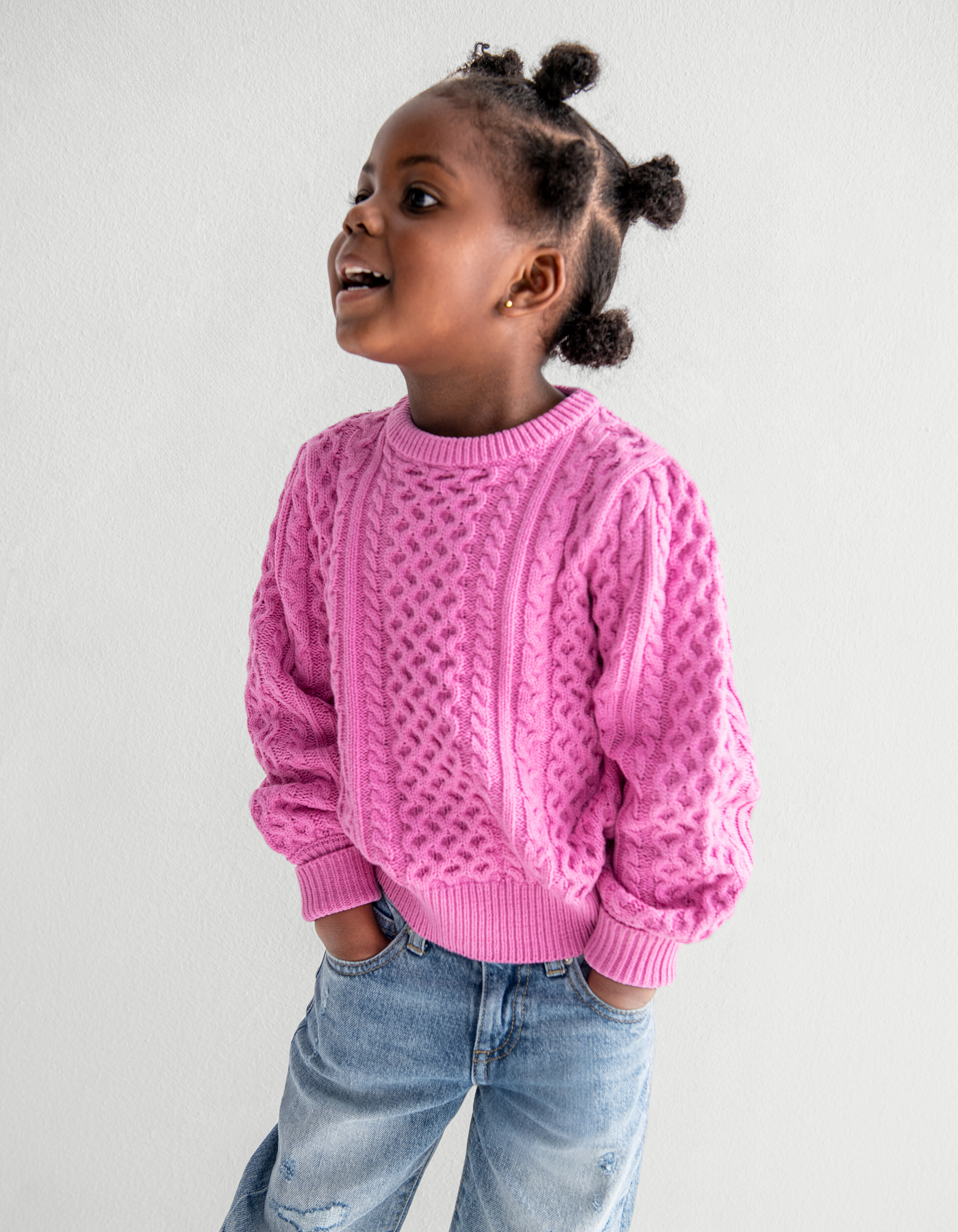 Strickpullover mit Zopfmuster Rosa SHOEBY GIRLS