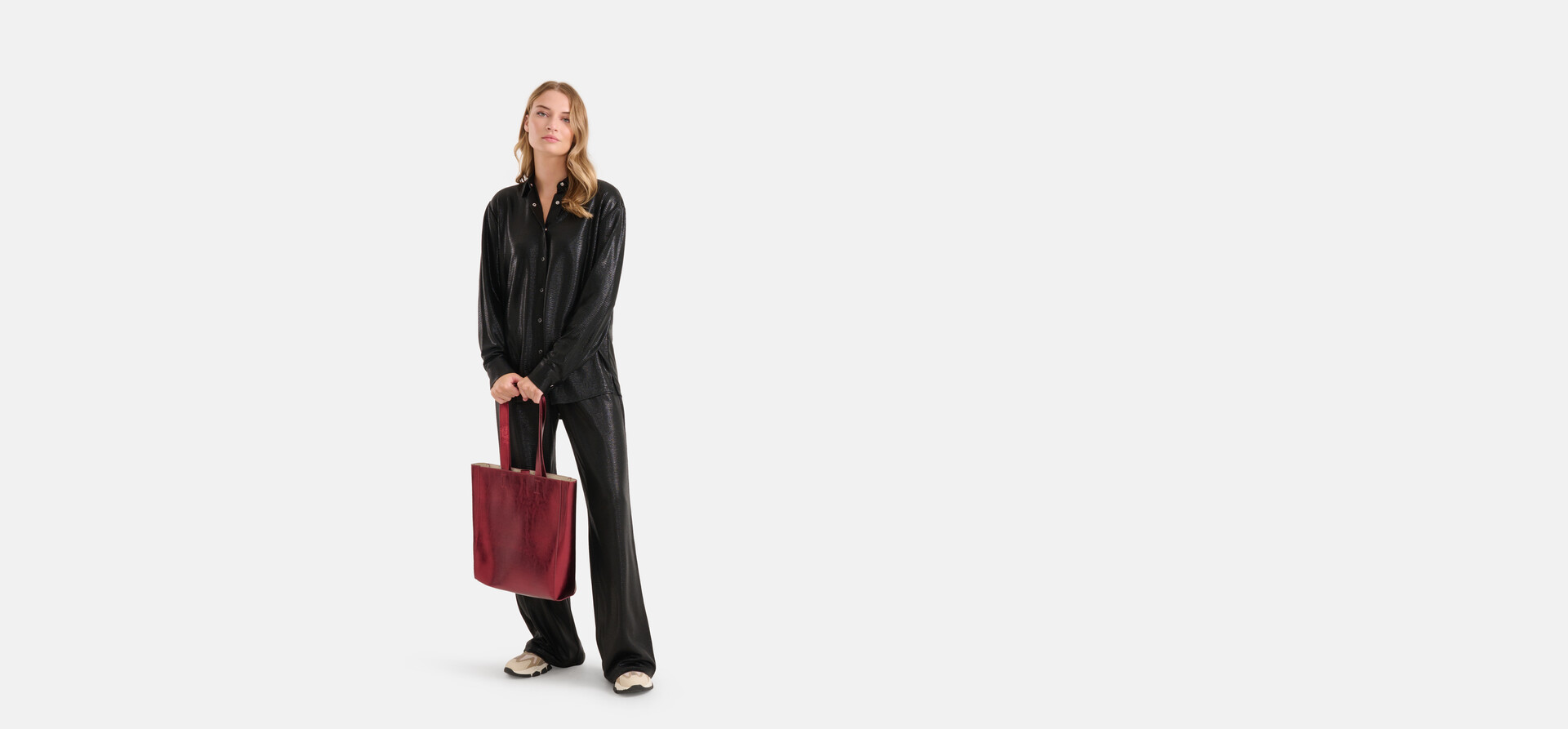 Metallic Shopper Tasche Bordeaux SHOEBY ACCESSOIRES