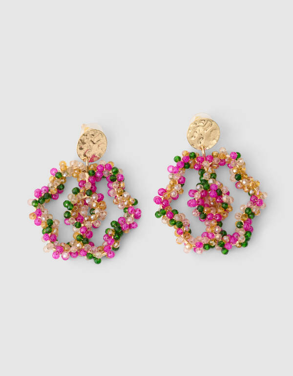 Mehrreihige Perlenohrringe, Rosa SHOEBY ACCESSOIRES