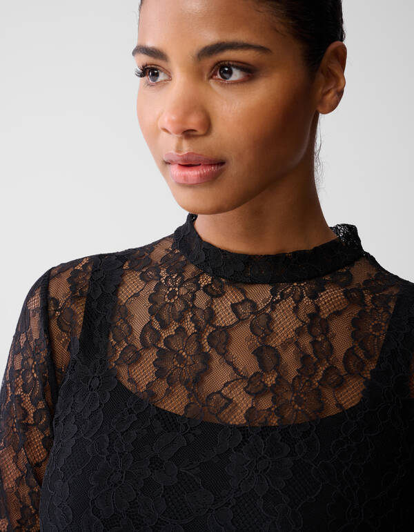 Maxikleid aus Spitze Schwarz SHOEBY WOMEN