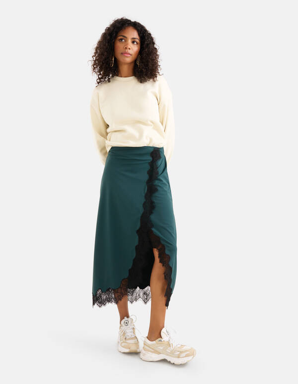 Reiserock aus Spitze Dunkelgrün SHOEBY WOMEN